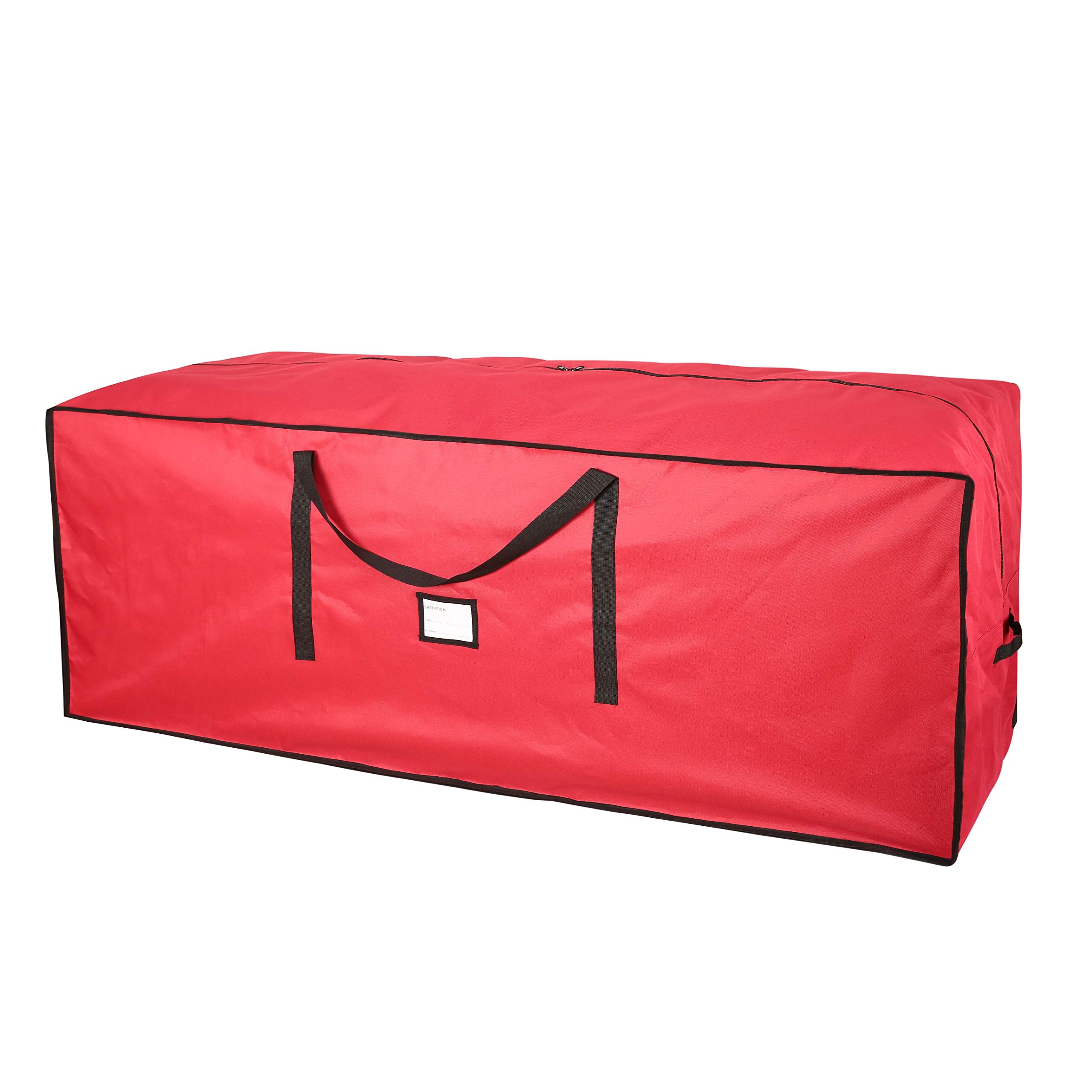 Sattiyrch Christmas Tree Storage Bag,Fits Up to 9 ft Tall Artificial Tree,Heavy Duty 600D Canvas Red Christmas Tree Storage Cont