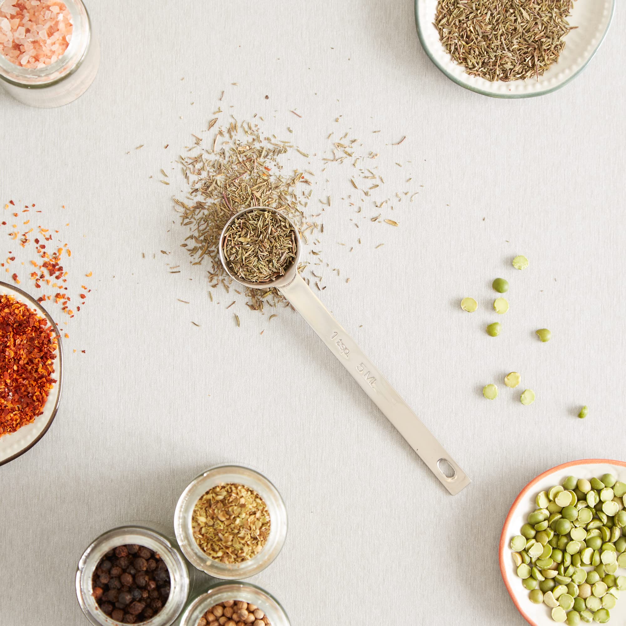Rsvp International Endurance Kitchen Collection Open Stock Measuring Spoon, Stainless Steel, Dishwasher Safe, 1-Teaspoon