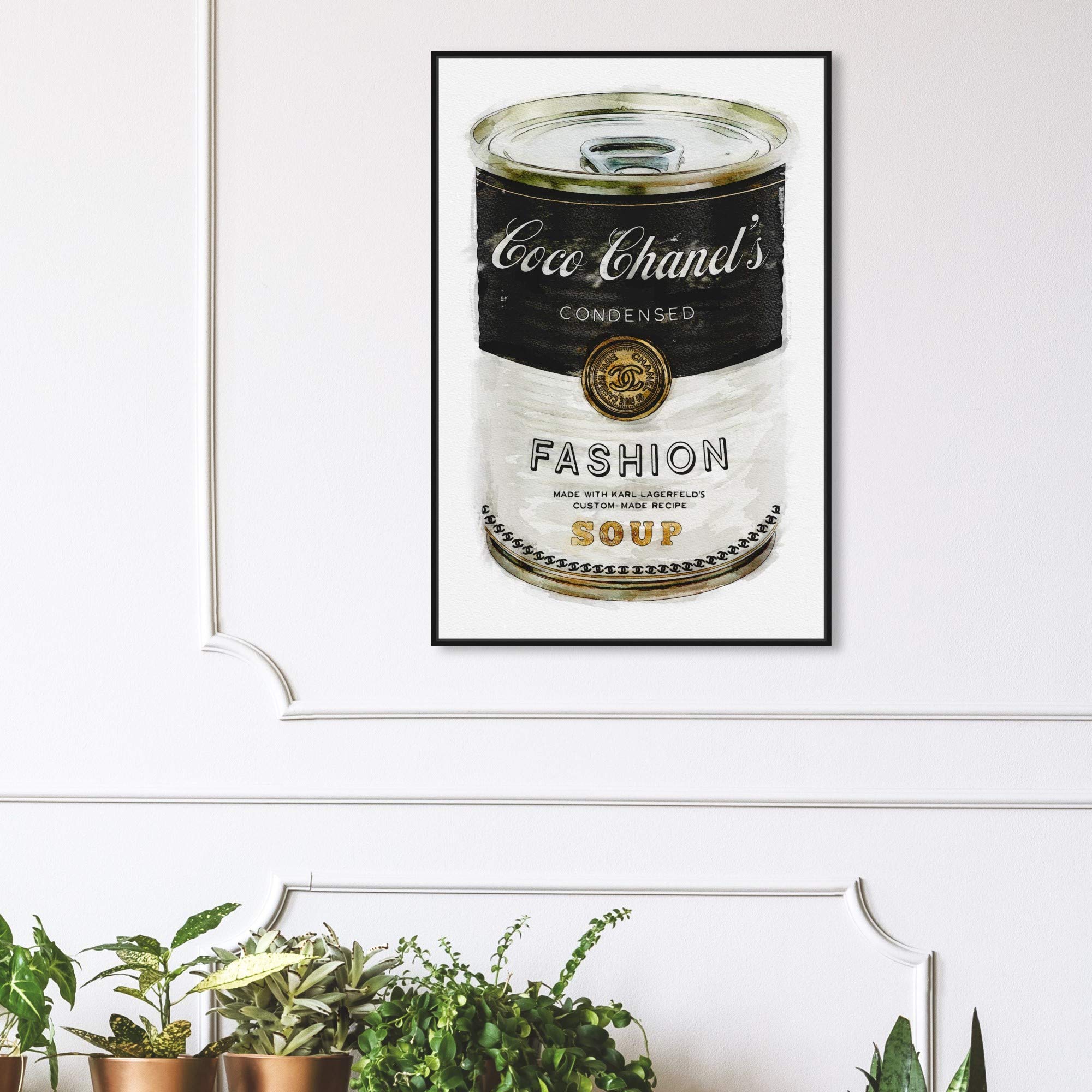 The Oliver Gal Artist Co. Couture Road Sign Rococo Fashion Soup, 24X36, Black Frame