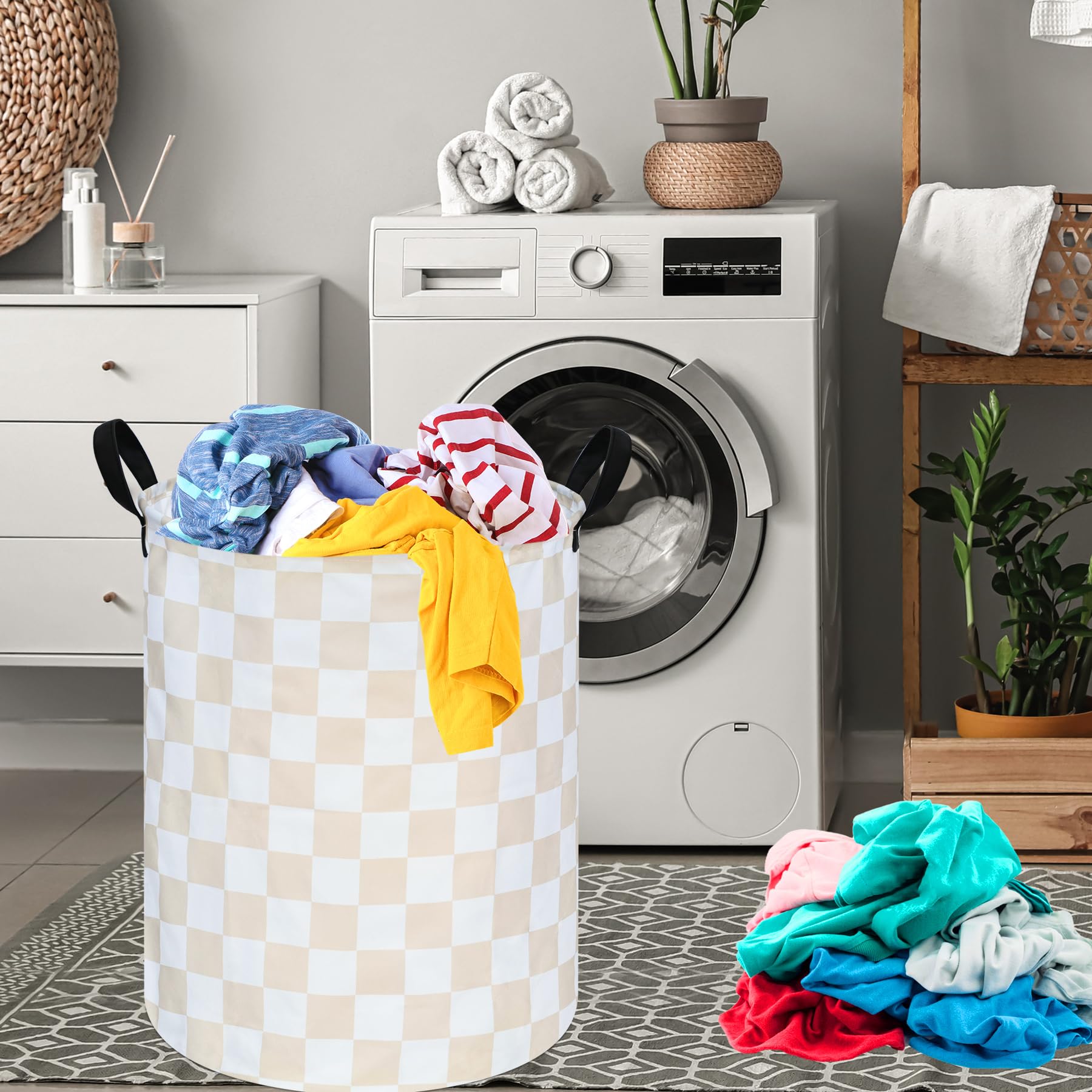 MAIZMZ Girls Laundry Basket Cute Kids Hamper Room Decor Storage Basket,Toy Box Canvas Collapsible Organizer Bins for Home/Dorm/K