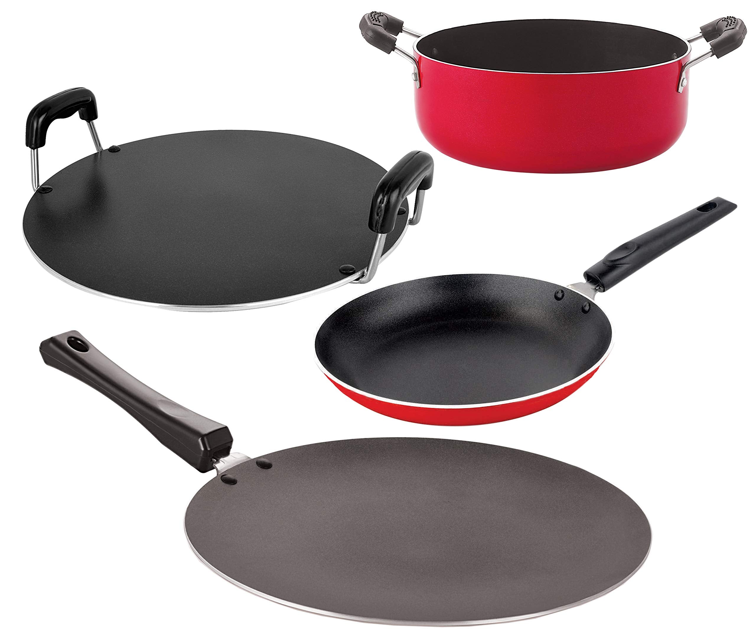 Nirlon NonStick Aluminium Bpa Free NonToxic 4 Piece Kitchen Essential Combo Set