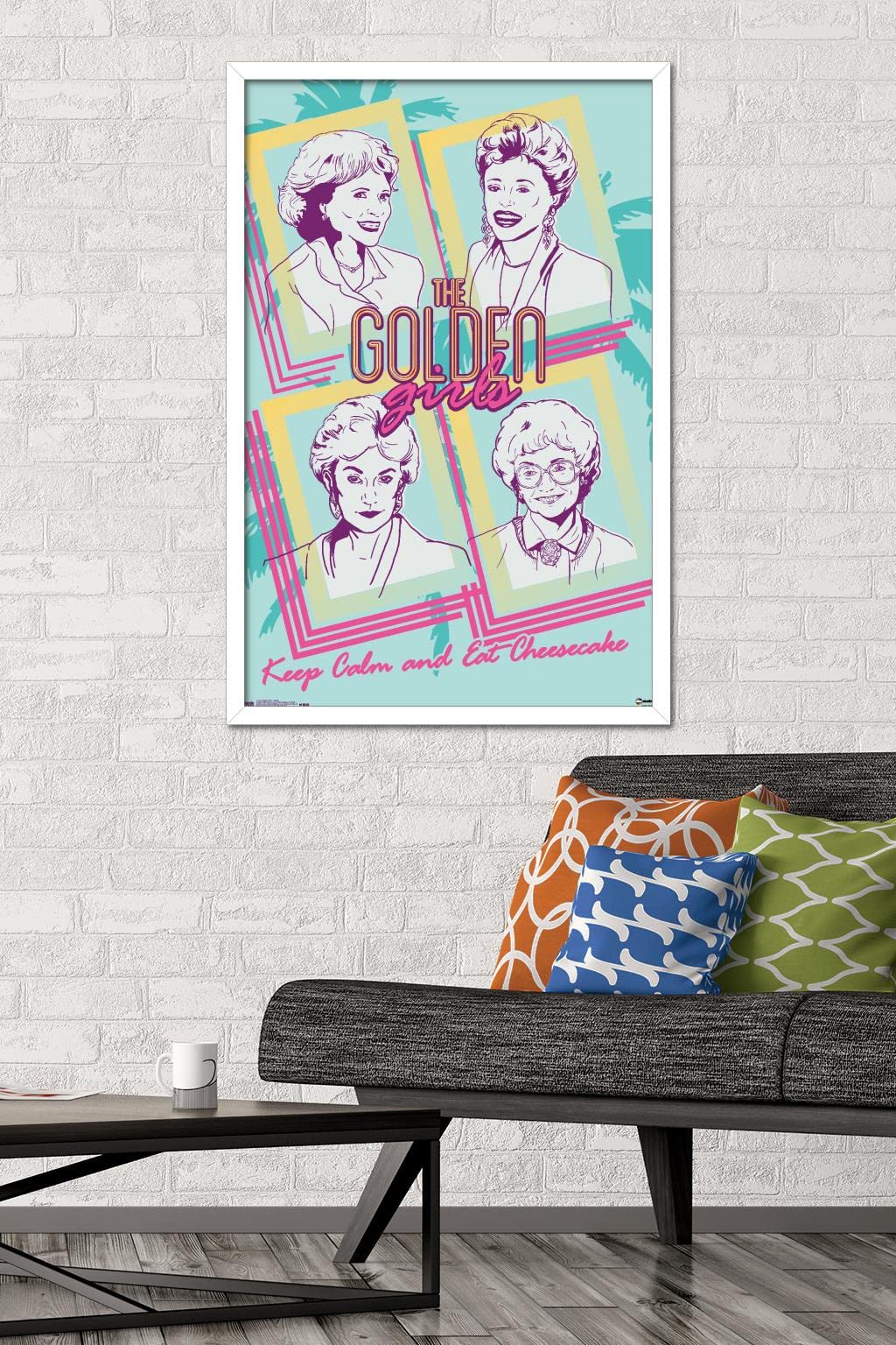 Trends International Golden Girls-Group Wall Poster, 22.375 In X 34 In, White Framed Version