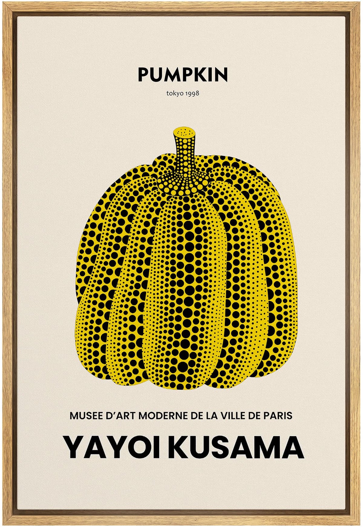 Signleader Framed Canvas Print Wall Art Japanese Pumpkin Yayoi Kusama Nature Wilderness Illustrations Fine Art Rustic Scenic Rel