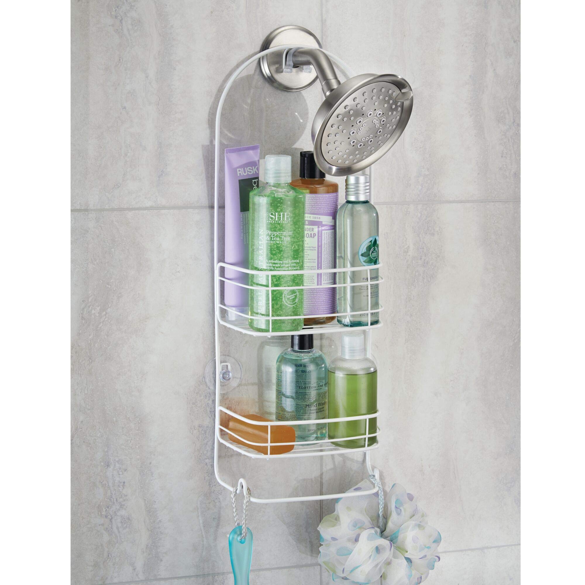 Interdesign 58652 Rondo Bathroom Shower Caddy For Shampoo, Conditioner, Soap - White