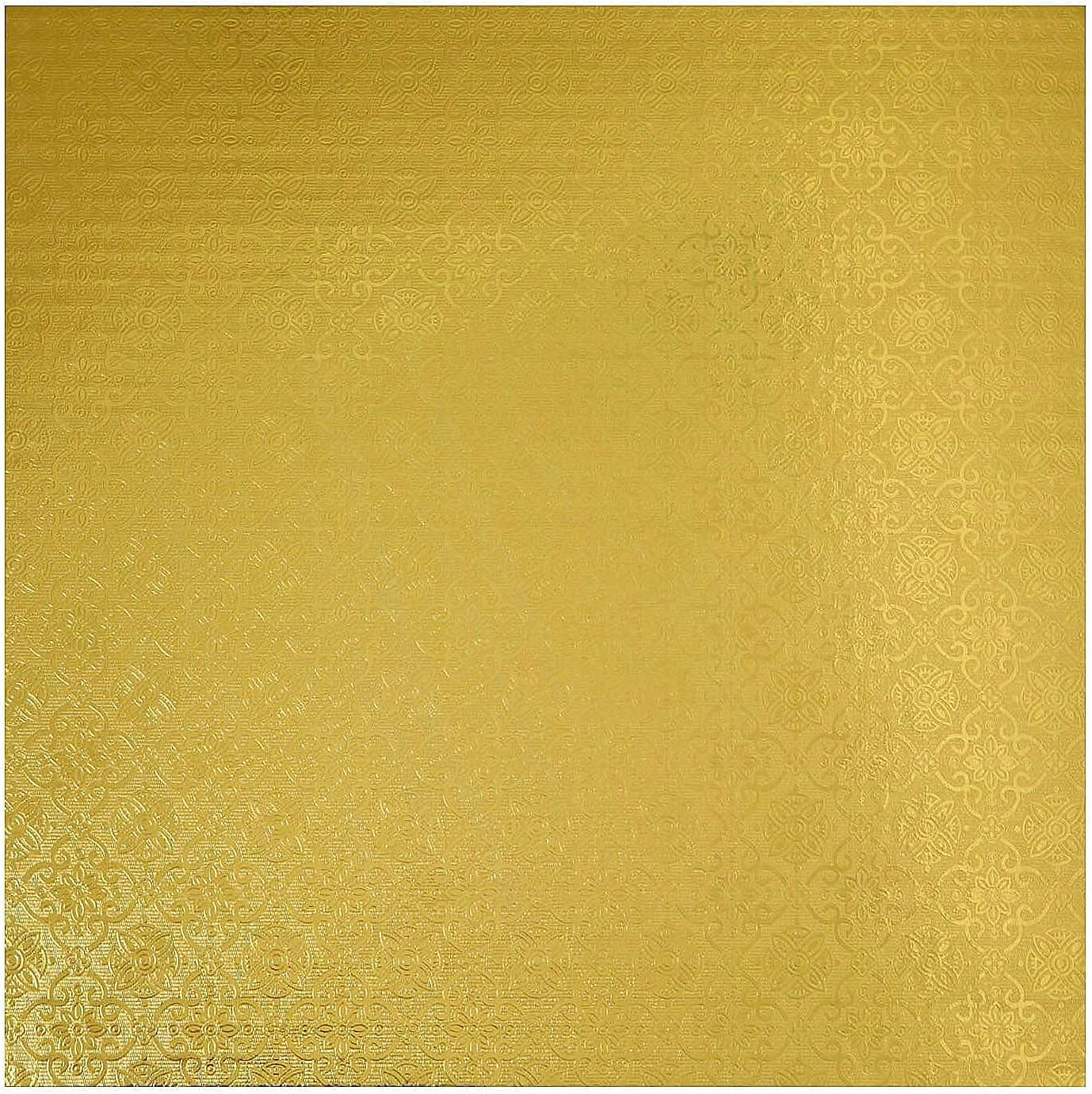 O'Creme Gold Wraparound Square Cake Pastry Drum Board 1/4 Inch Thick, 12 Inch X 12 Inch - Pack Of 10