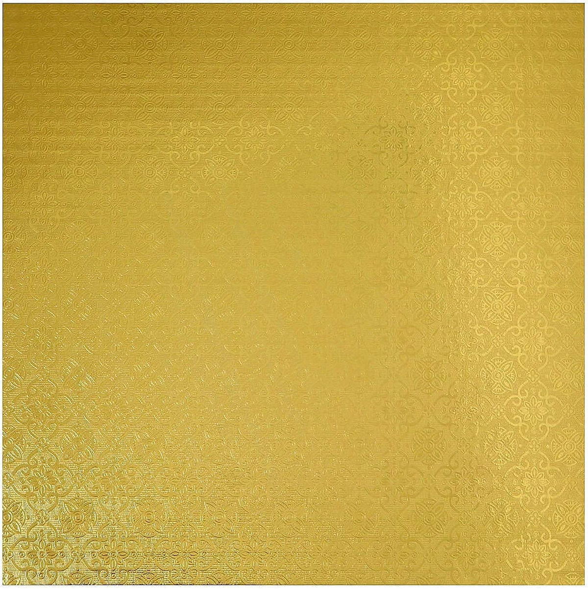 O'Creme Gold Wraparound Square Cake Pastry Drum Board 1/4 Inch Thick, 12 Inch X 12 Inch - Pack Of 10
