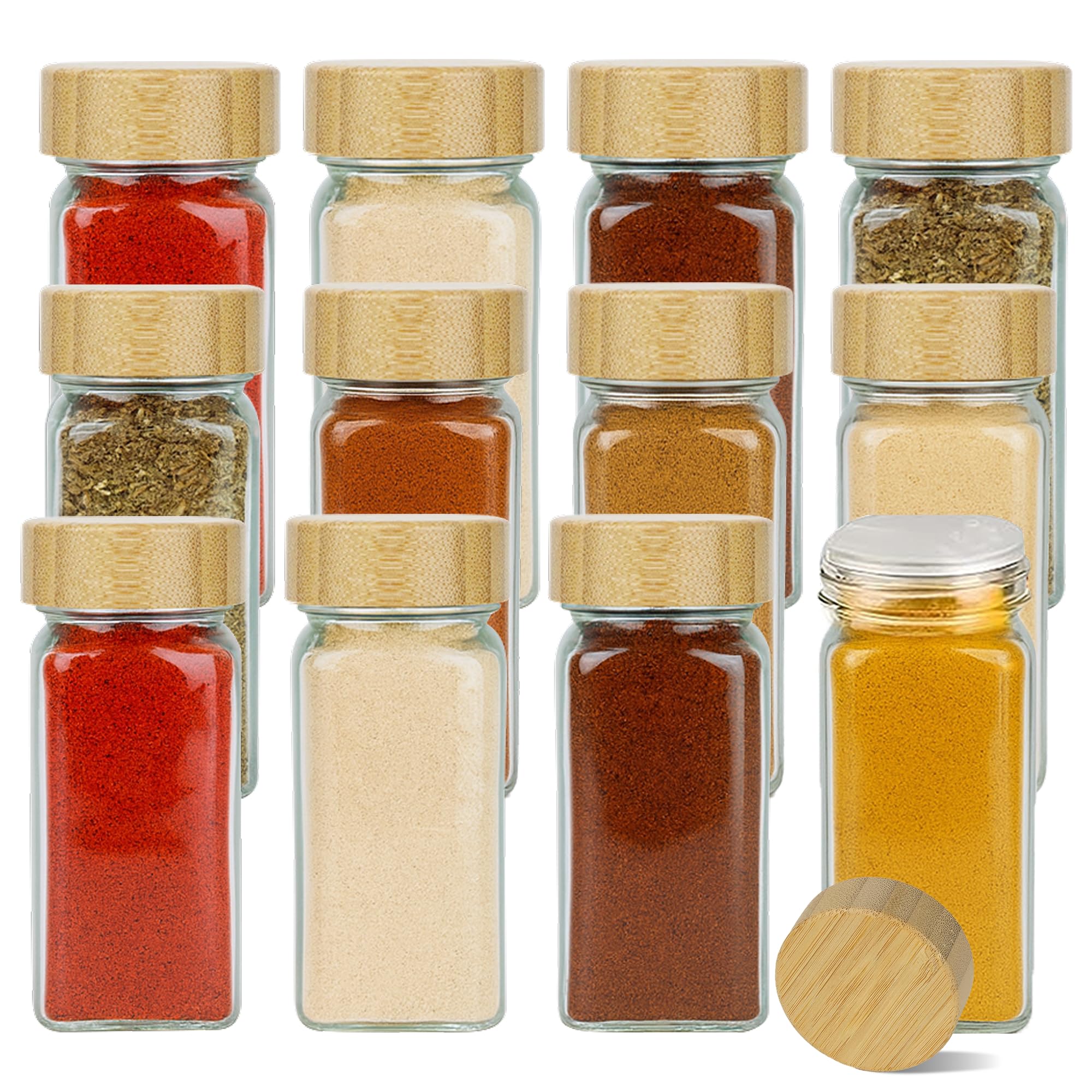 The Better Home Spice Jars | Borosilicate Glass | Bamboo Lid | Airtight | Versatile Use - Kitchen Storage | Food Safe | 150Ml Ca