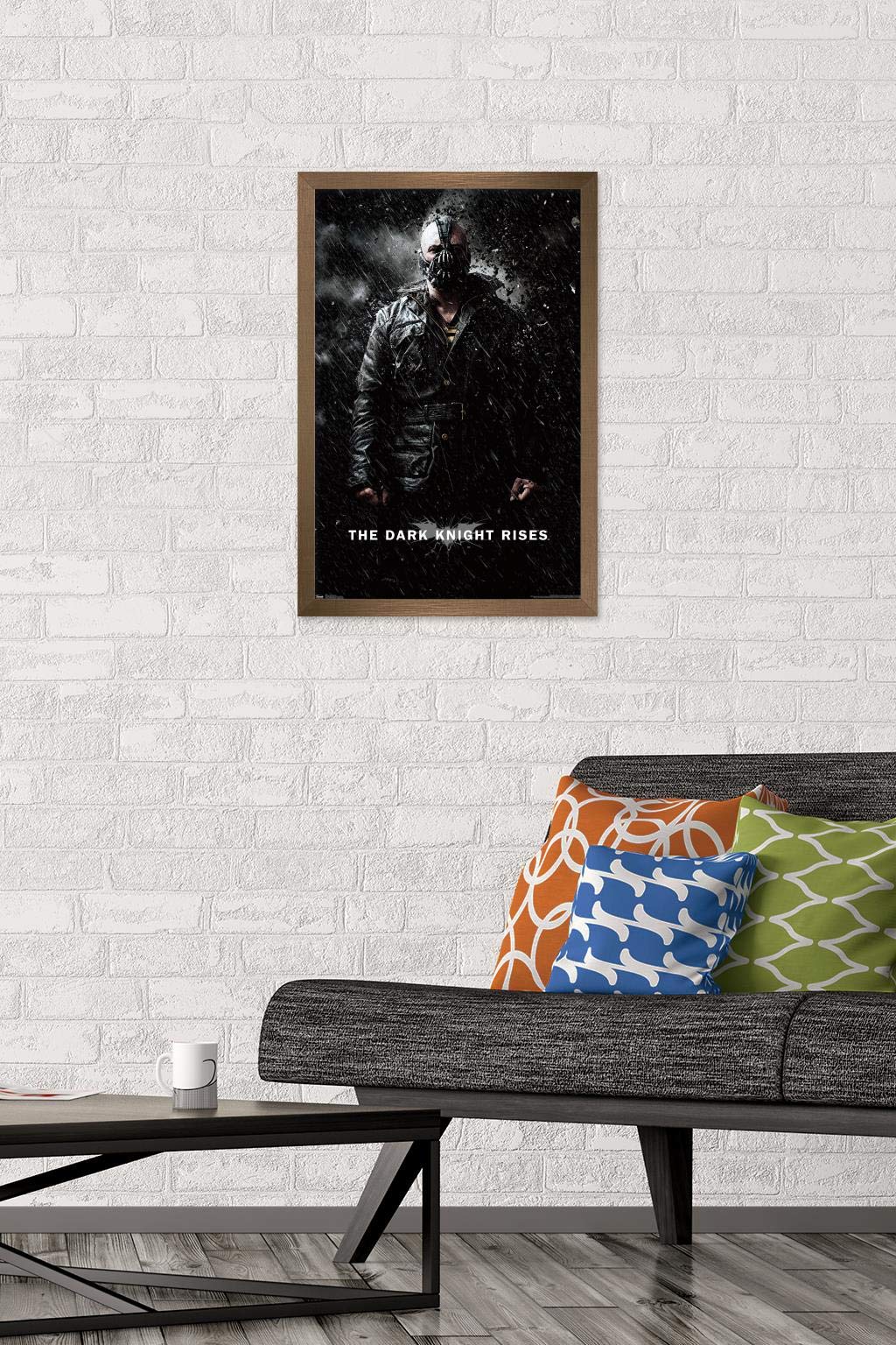Trends International Dc Comics Movie - The Dark Knight Rises - Bane Rain Wall Poster, 14.725'' X 22.375'', Bronze Framed Version