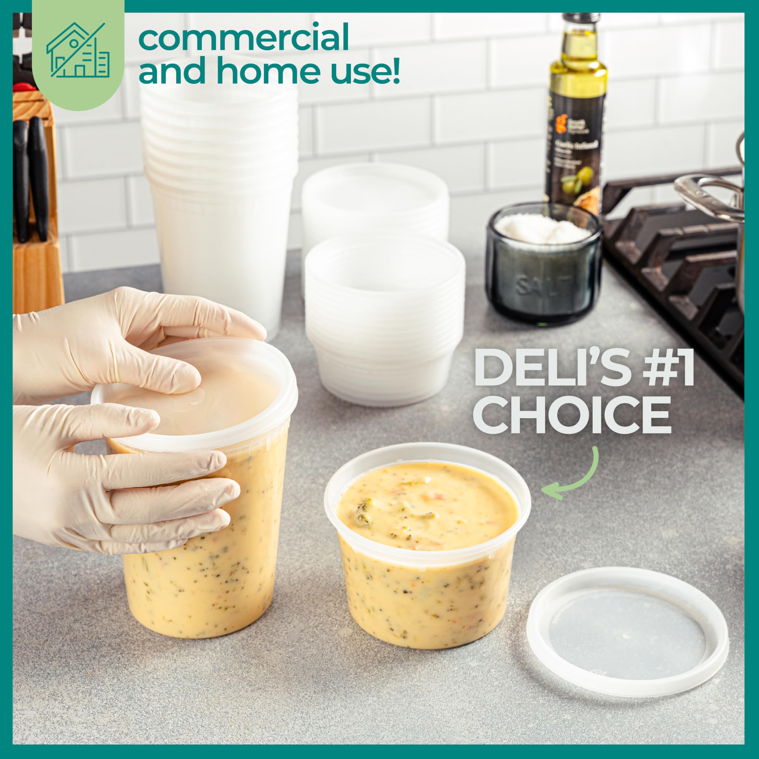 Joyserve Deli Food Containers With 54 Lids - (48 Sets) 24-32 Oz Quart Size & 24-16 Oz Pint Size For Airtight Takeout Meal Prep S