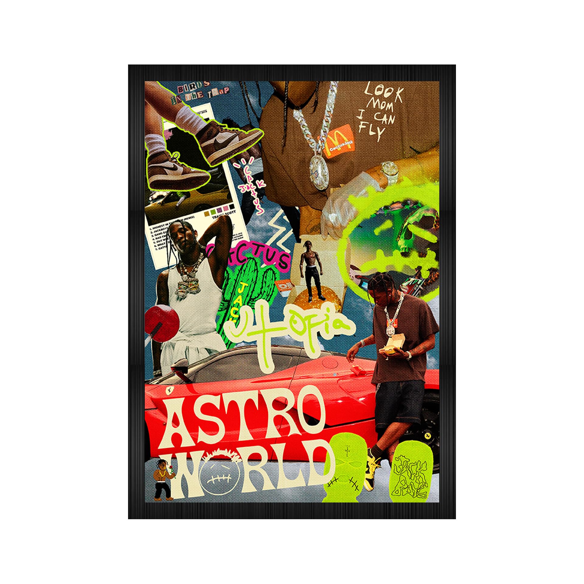 Codersparadise Travis Scott Astroworld Wall Poster Frames | Aesthetic A4 Poster Frames For Home, Living Room, Bedroom And Office