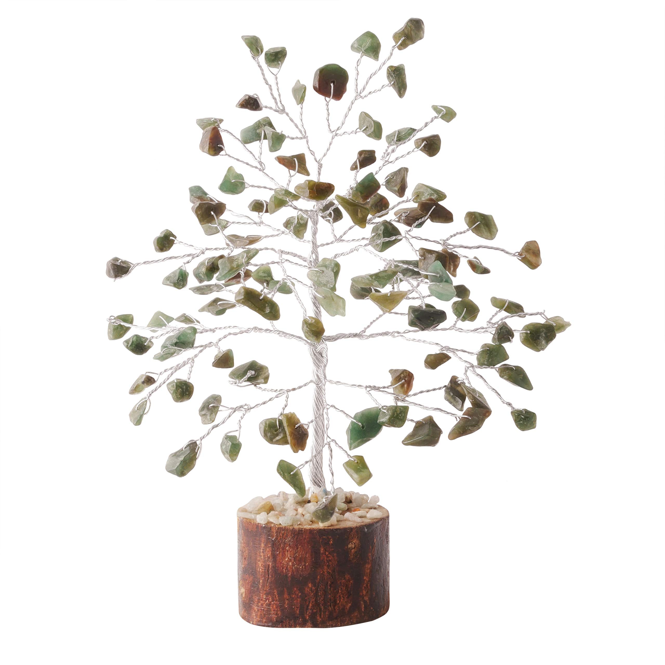 FASHIONZAADI Green Aventurine - Crystal Green Trees - Crystal Tree for Positive Energy - Chakra Tree of Life - Bonsai Tree - Hou