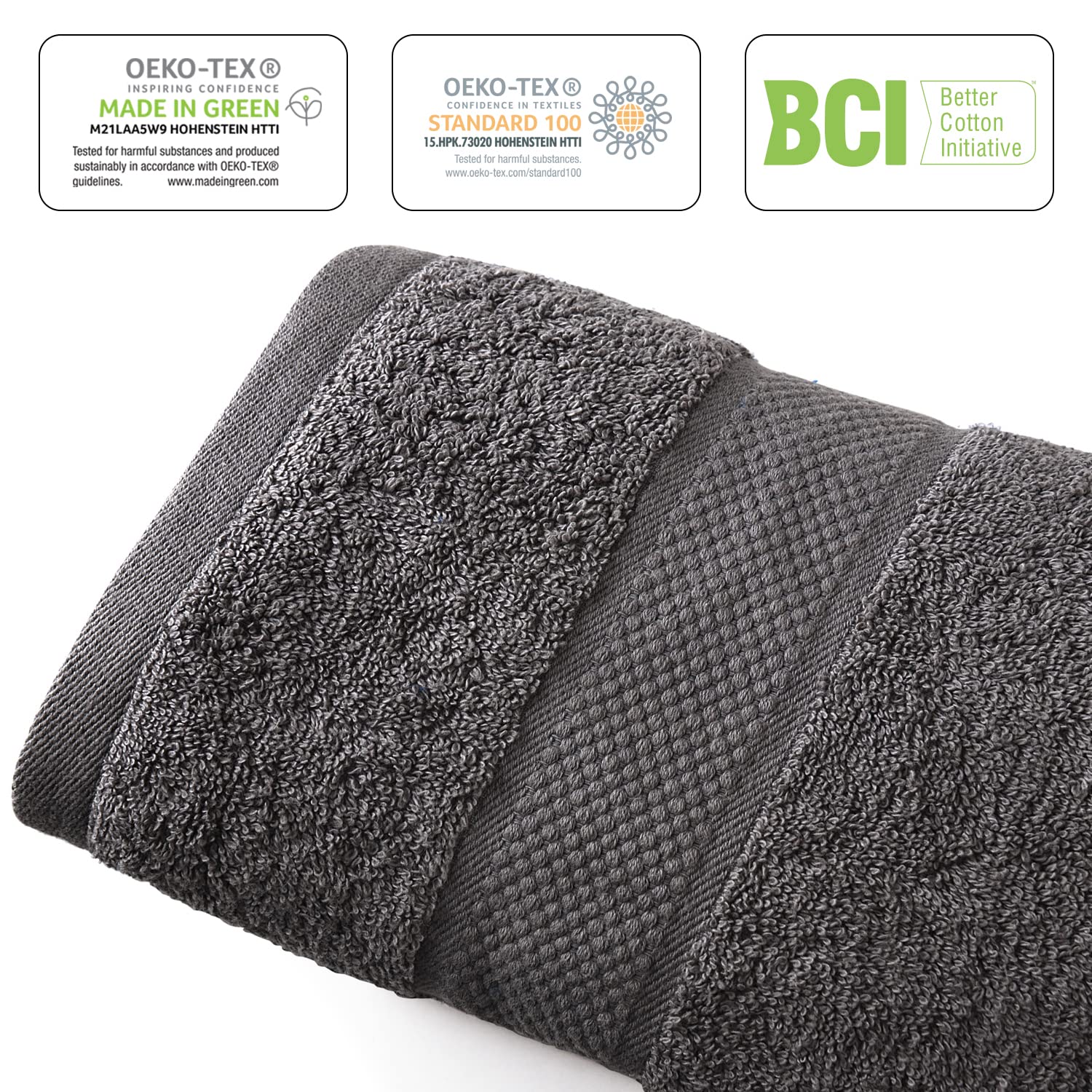 Infinitee Xclusives Premium Grey Towels Set - Pack Of 8] 100 Cotton Highly Absorbent 2 Bath Towels, 2 Hand Towels And 4 Washclot