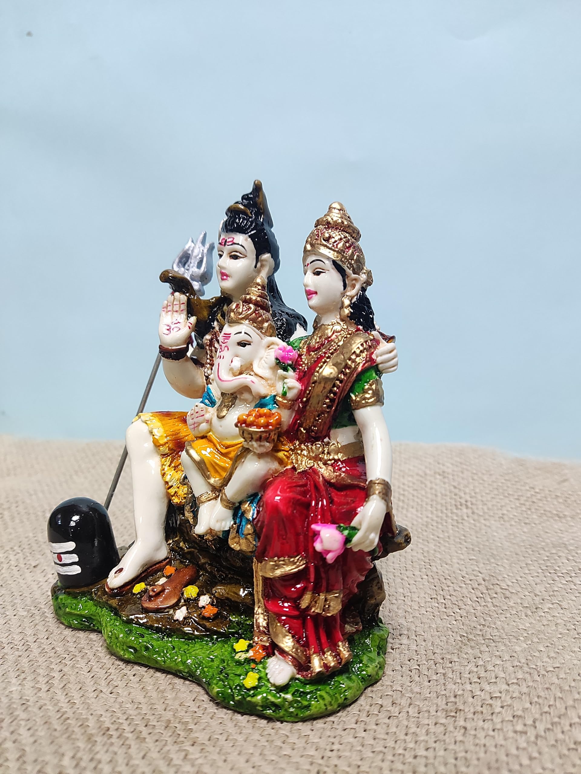 Pratima Shiv Parivar Murti Idol | Shiva Parvati - Shiv Parivar Bholenath Shankar Ganesh Family Murti Idol Statue Sculpture