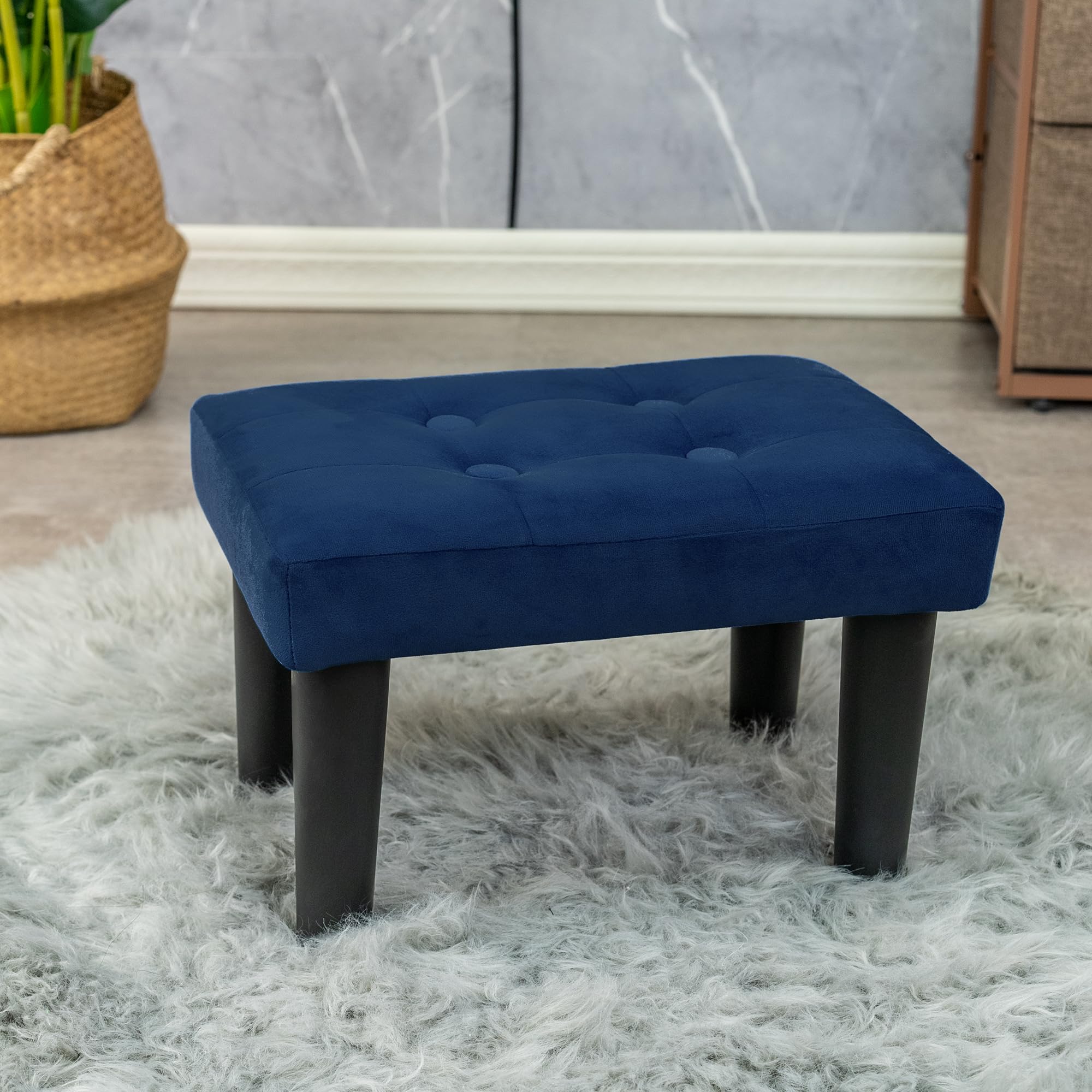 Carolmade Ottoman Foot Rest, Velvet Small Ottoman Foot Stool With Legs Modern Footstool Ottomans For Living Room Entryway Office