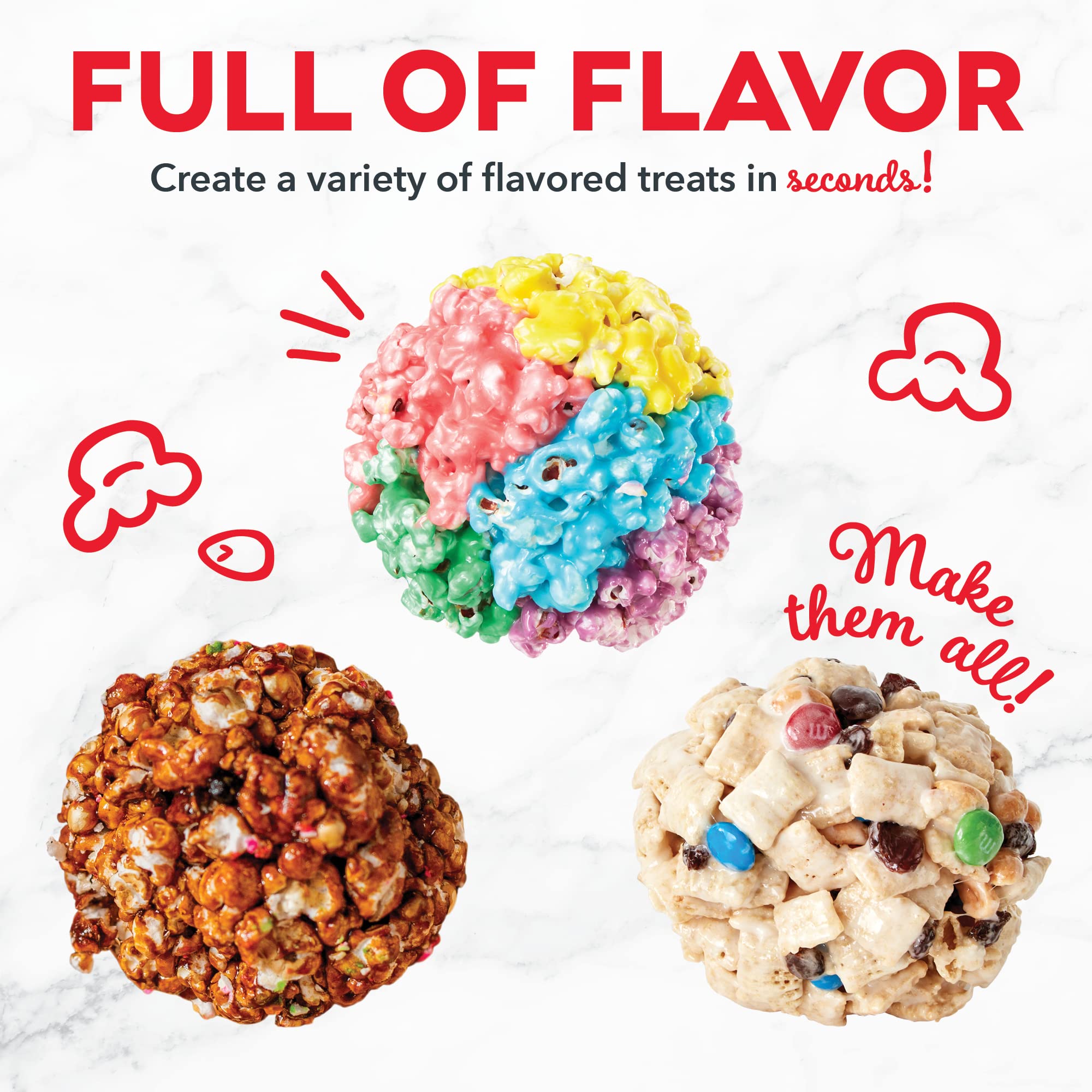 Dash Popcorn Ball Maker, Set Of 4 (Aqua Multi-Color)