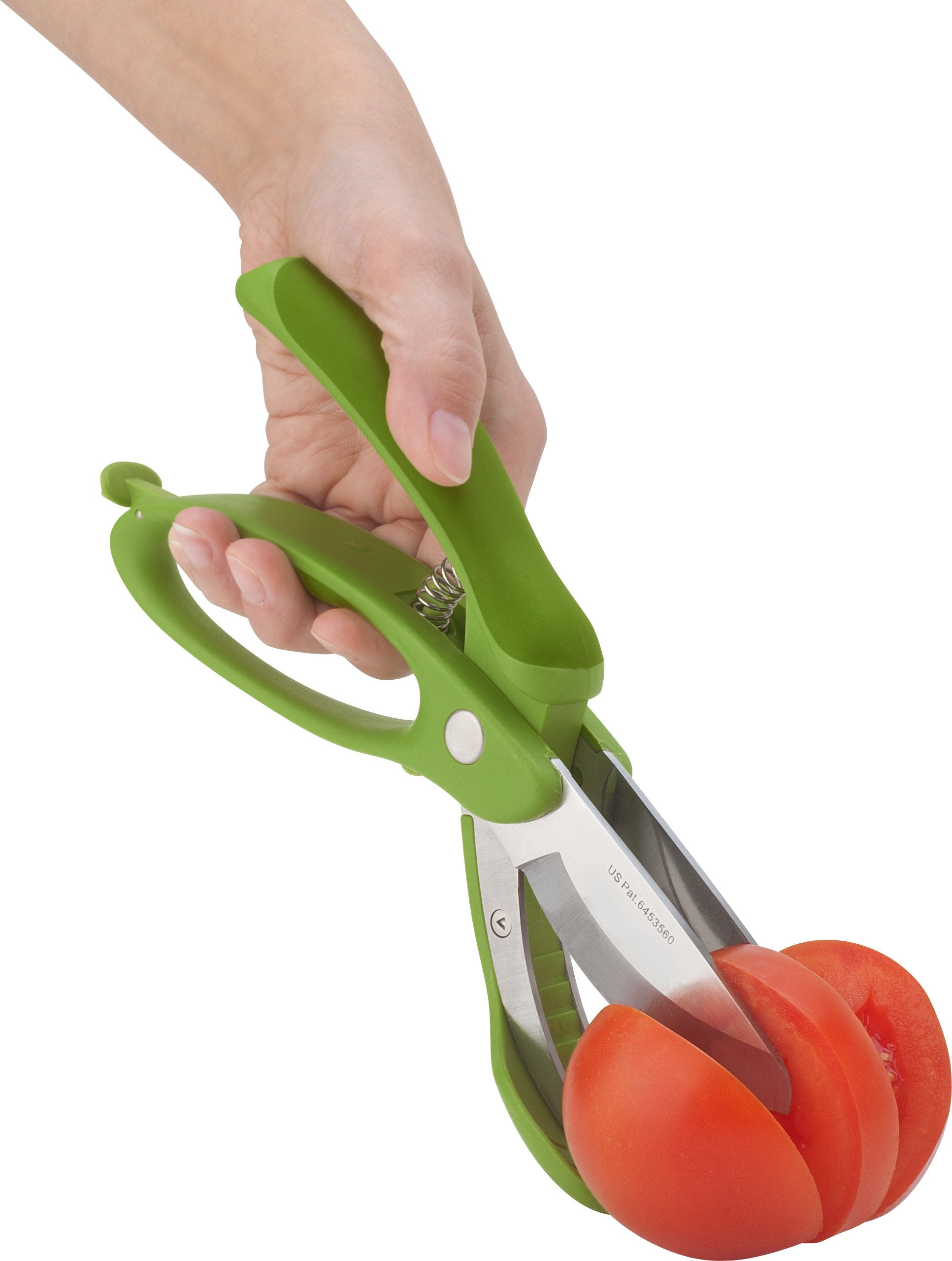 Trudeau Toss and Chop Salad Tongs, Stainless Steel, One Size, Green, Model 09610135
