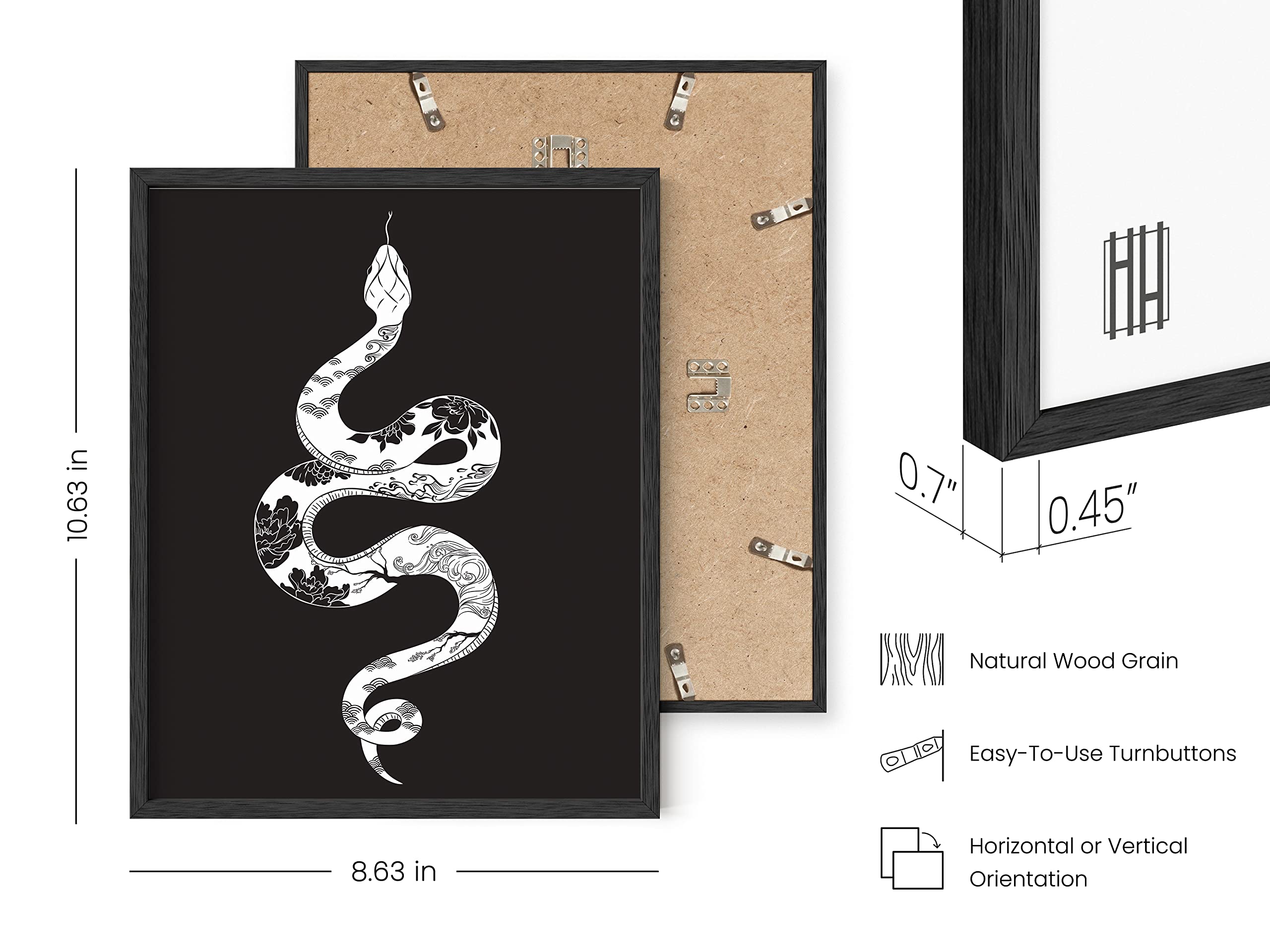 Haus And Hues Edgy Black And White Art Prints Set Of 4 - Black And White Halloween Wall Art For Teen Girls, Gothic Bedroom Decor