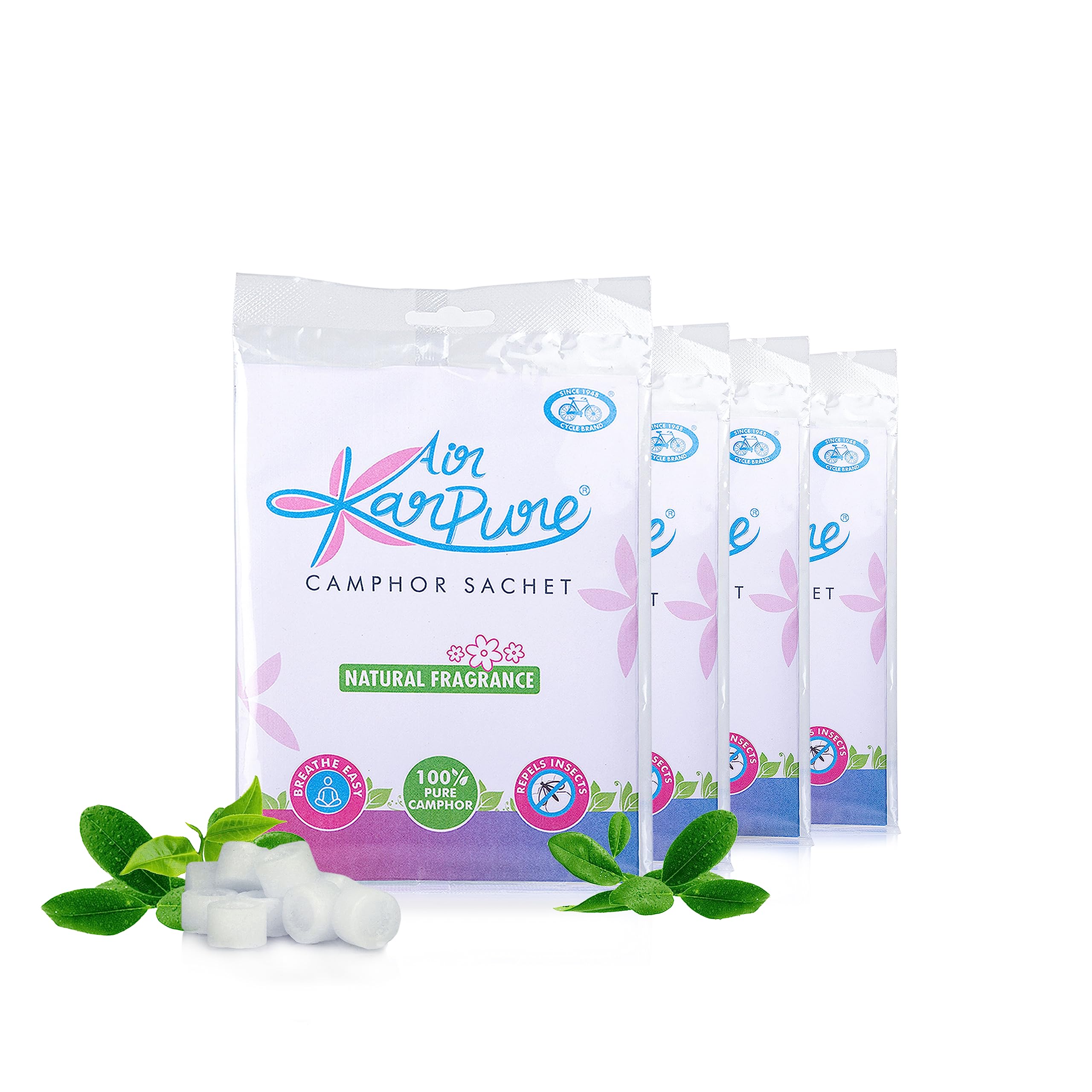Cycle Karpure Camphor Sachet, Pack Of 4 - Room, Car And Air Freshener