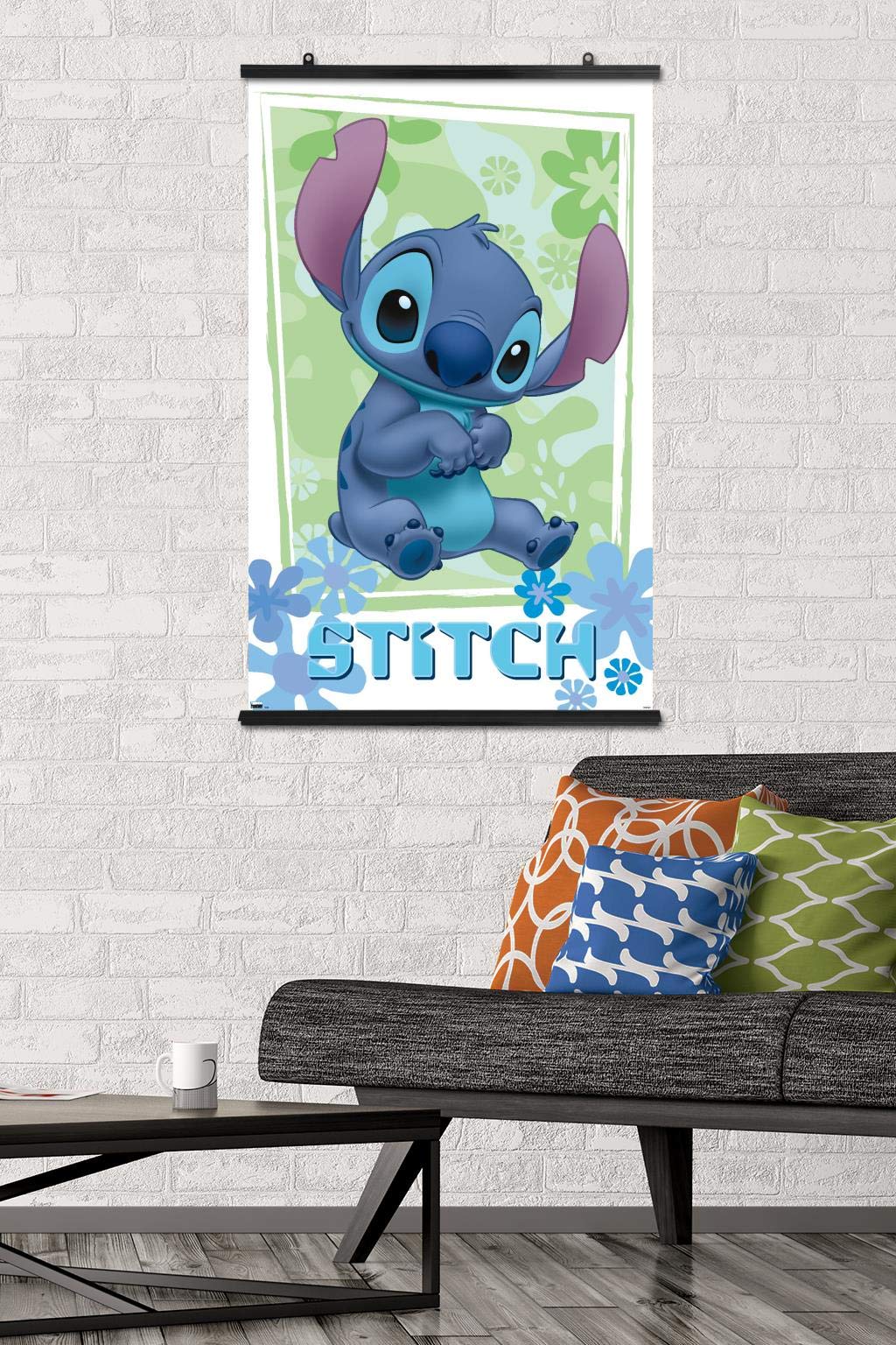 Trends International Disney Lilo And Stitch - Flowers Wall Poster, 22.375'' X 34'', Premium Poster & Clip Bundle