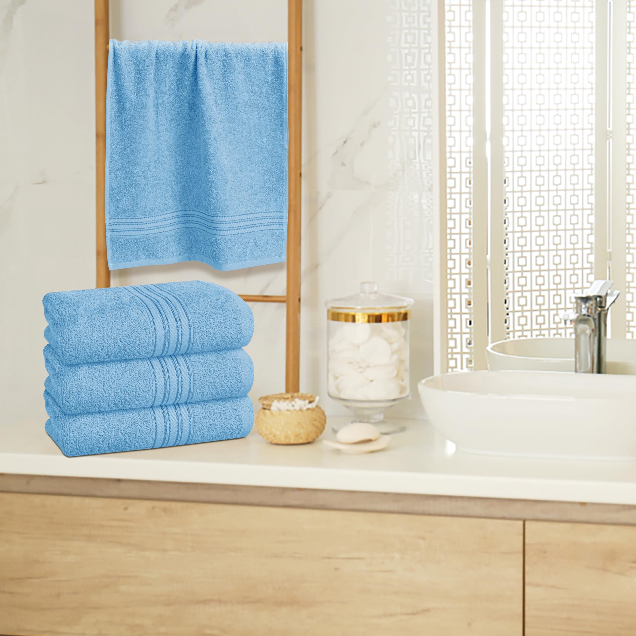 Boutiquo Ultra Soft Cotton 6 -Piece Hand Towel Set 16X24 Inch, Ideal For Use In Bathroom, Kitchen, Gym, Spa & General Cleaning,