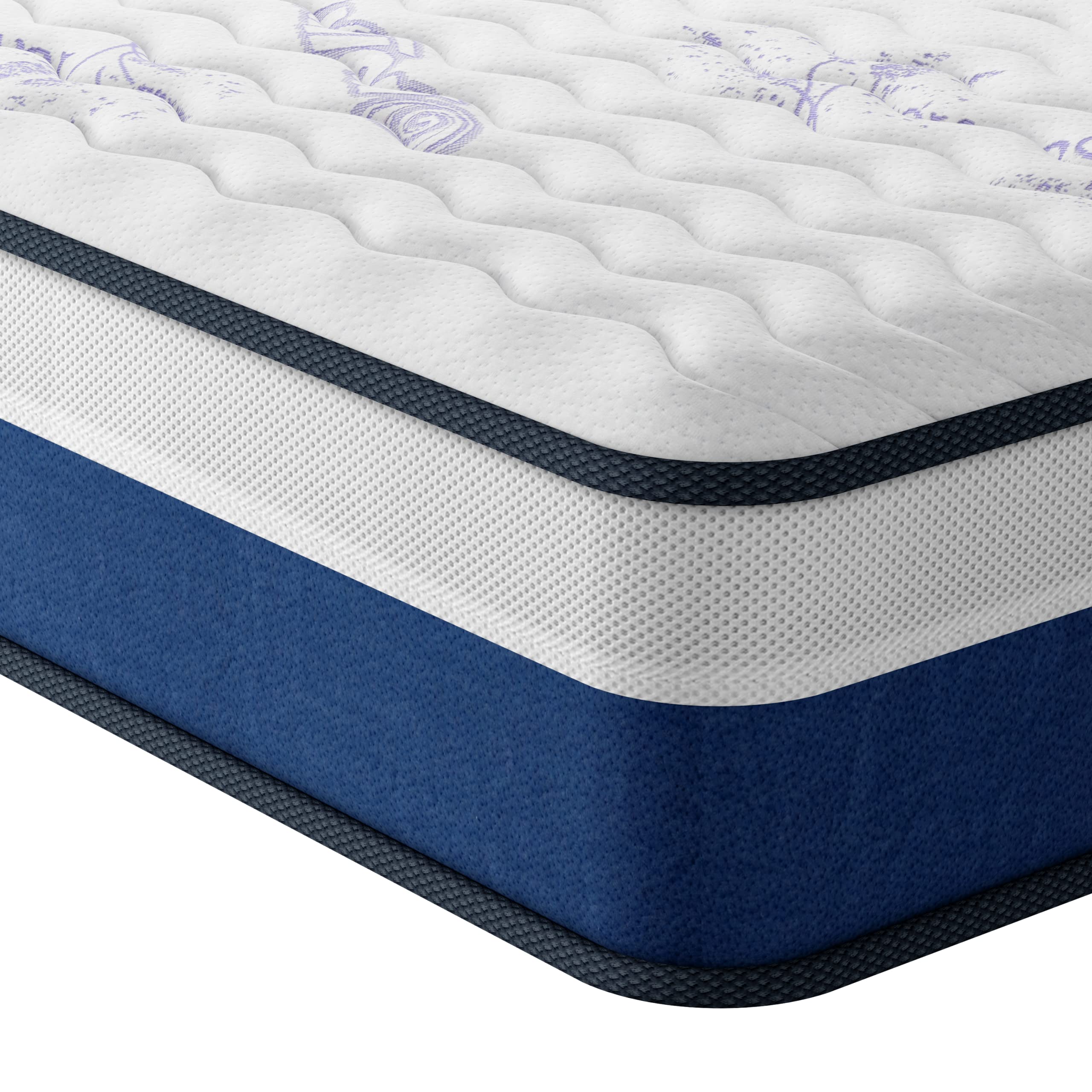 Vesgantti Full Mattress, 12 Inch Innerspring Hybrid Full Size Mattress With Memory Foam And Individual Pocket Springs, Mattress