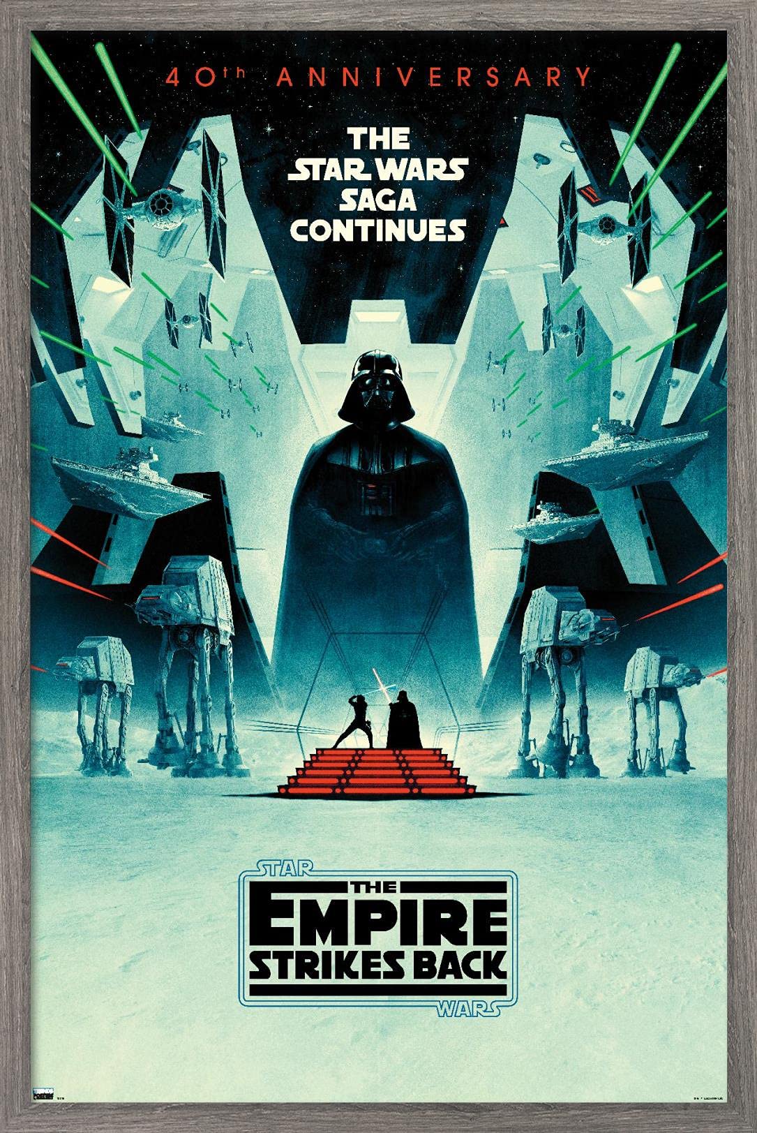 Trends International Star Wars: The Empire Strikes Back - 40Th Anniversary Wall Poster, 22.375'' X 34'', Barnwood Framed Version