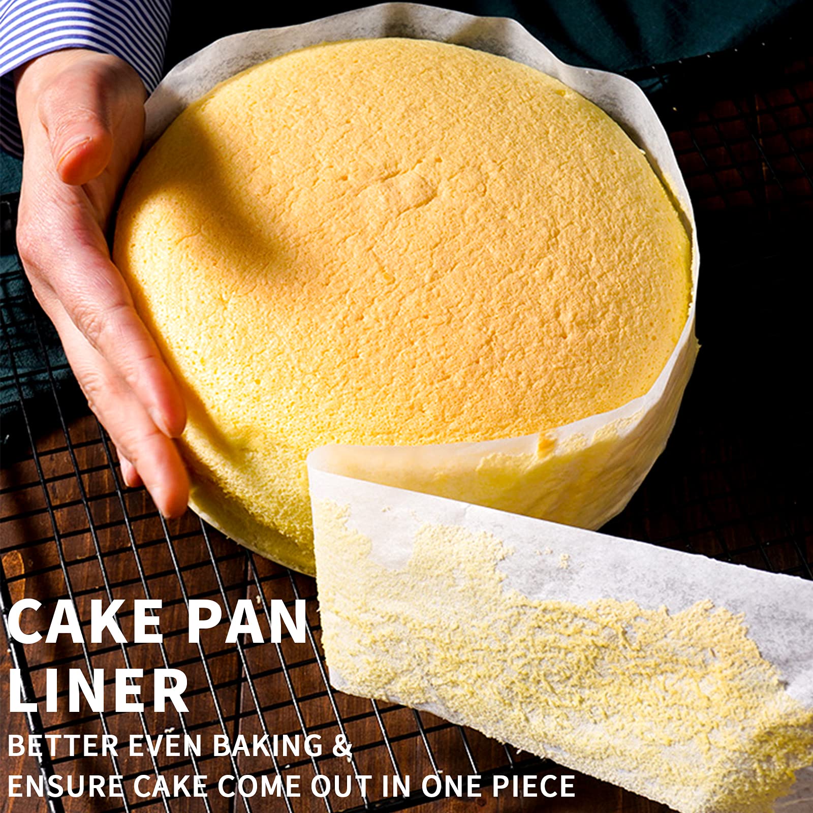 Baking Parchment Paper Side Liners - Baking Strips Roll For Round Cake Pans, Cheesecake Springform Pan, Non Stick Pan Lining Pap