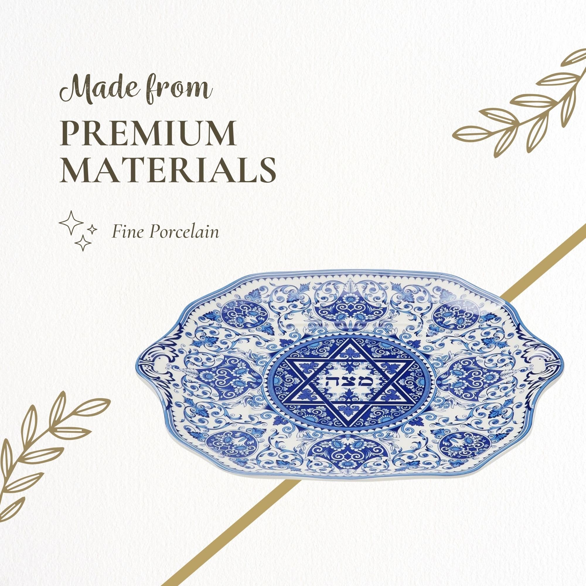 Spode Judaica Matzoh Plate  11.5 inch Platter for Matza  Made of Fine Porcelain  Dishwasher Safe