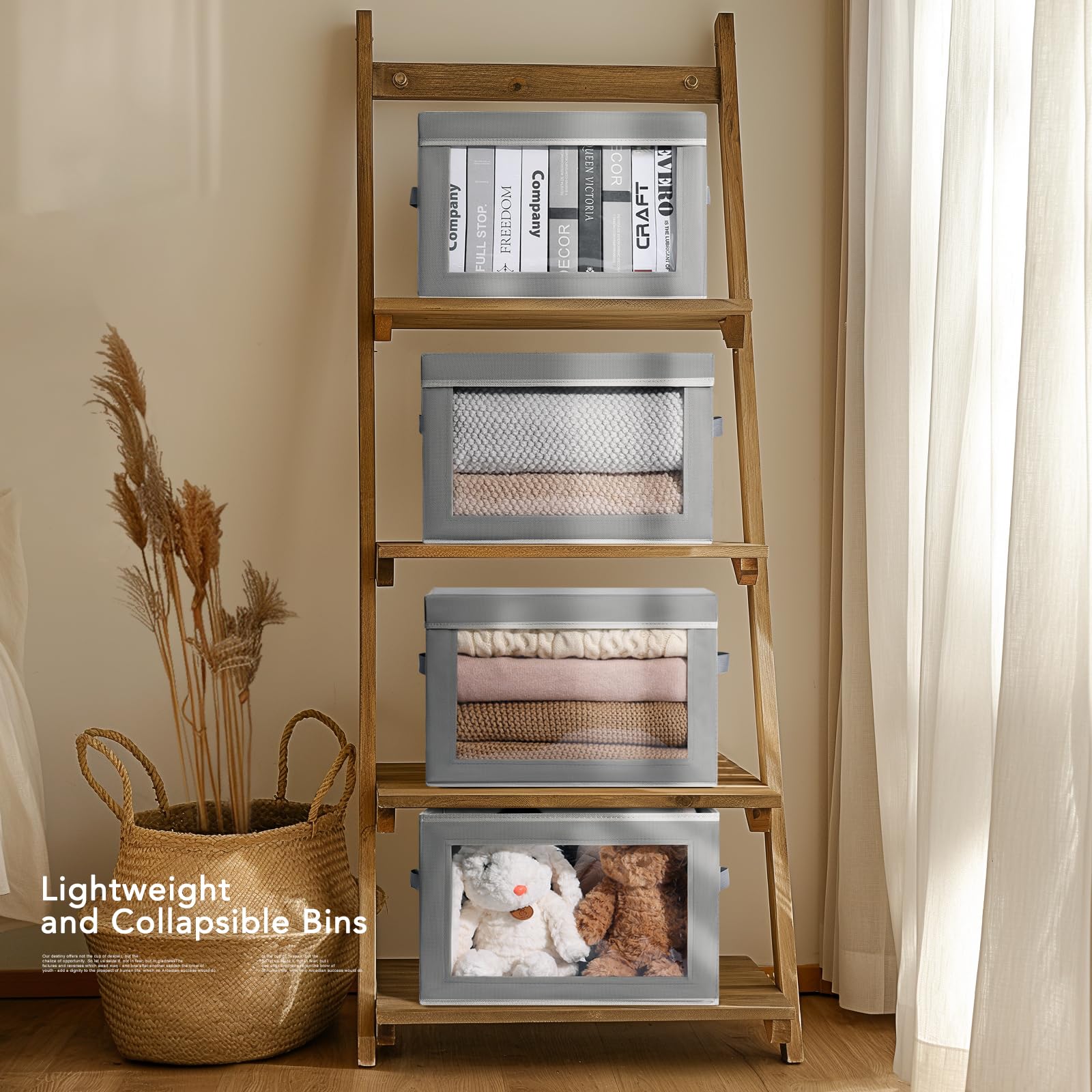 Homsorout Storage Bins With Lids - Fabric Storage Bins With Handles, Foldable Closet Organizers And Storage, Storage Boxes With