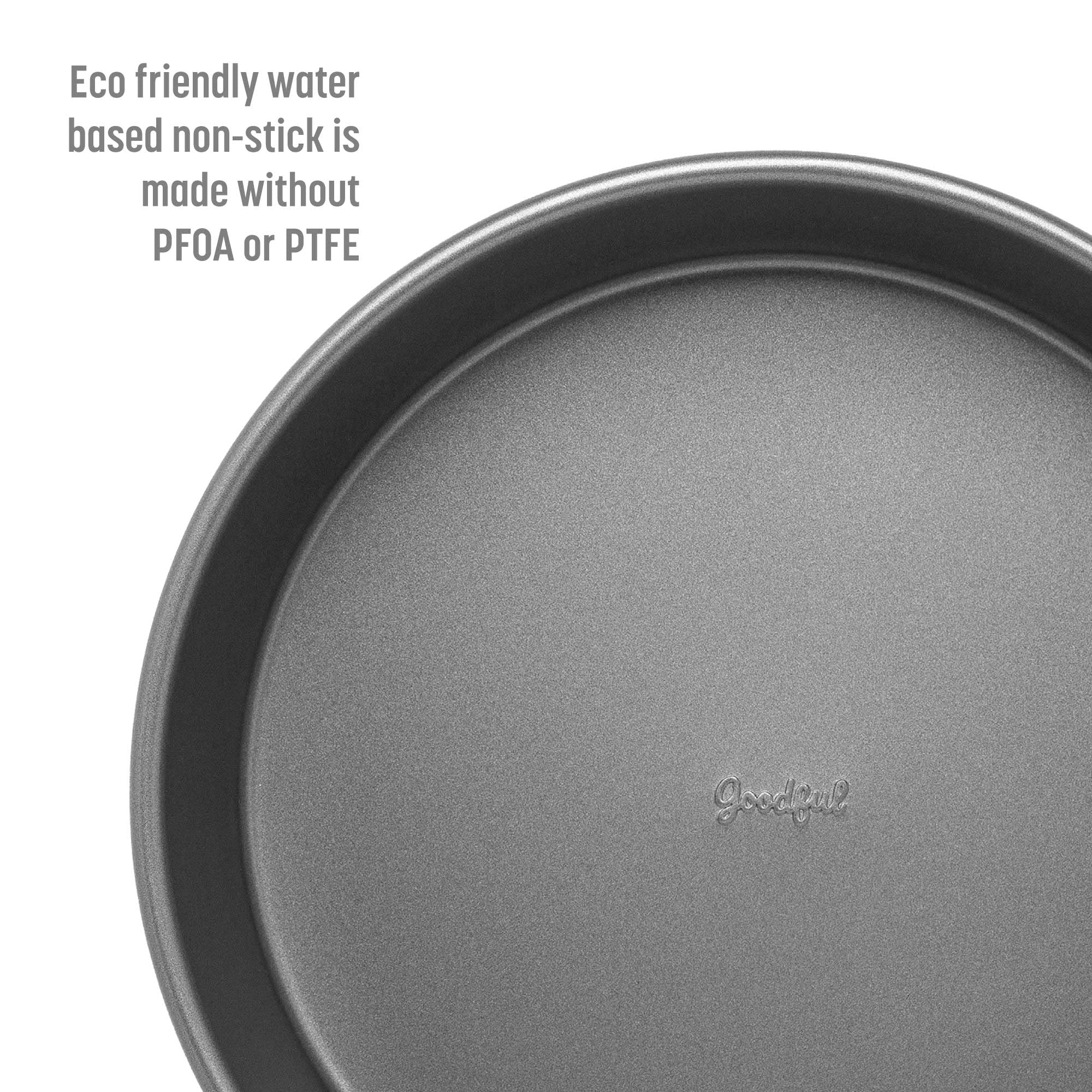 Goodful Nonstick Round Cake Pan Set, Heavy Duty Carbon Steel With Quick Release Coating, Made Without Pfoa, Dishwasher Safe, 2-P