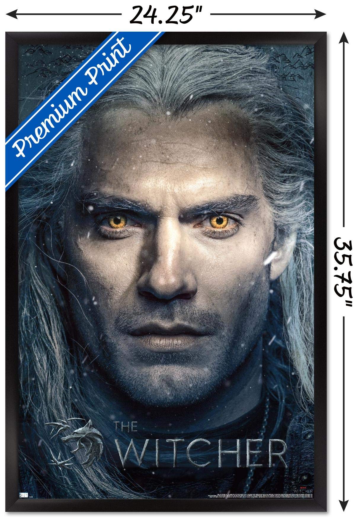 Trends International Netflix The Witcher - Closeup Wall Poster, 22.375'' X 34'', Black Framed Version