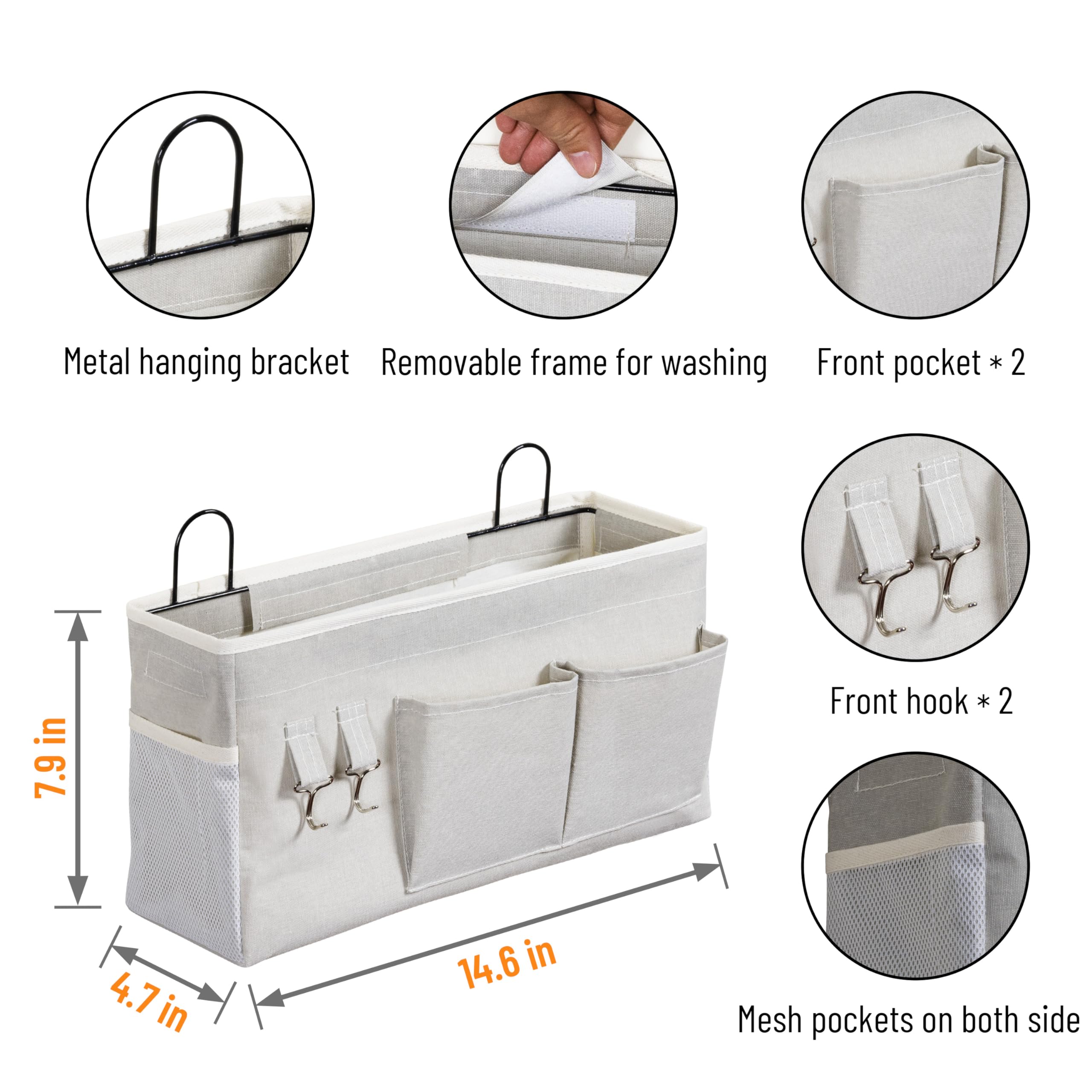 Hzzty Brny 2Pcs Large Wall Hanging Storage Bag, Door Closet Linen Fabric Pockets Organizer, Waterproof Multi Functional For Livi