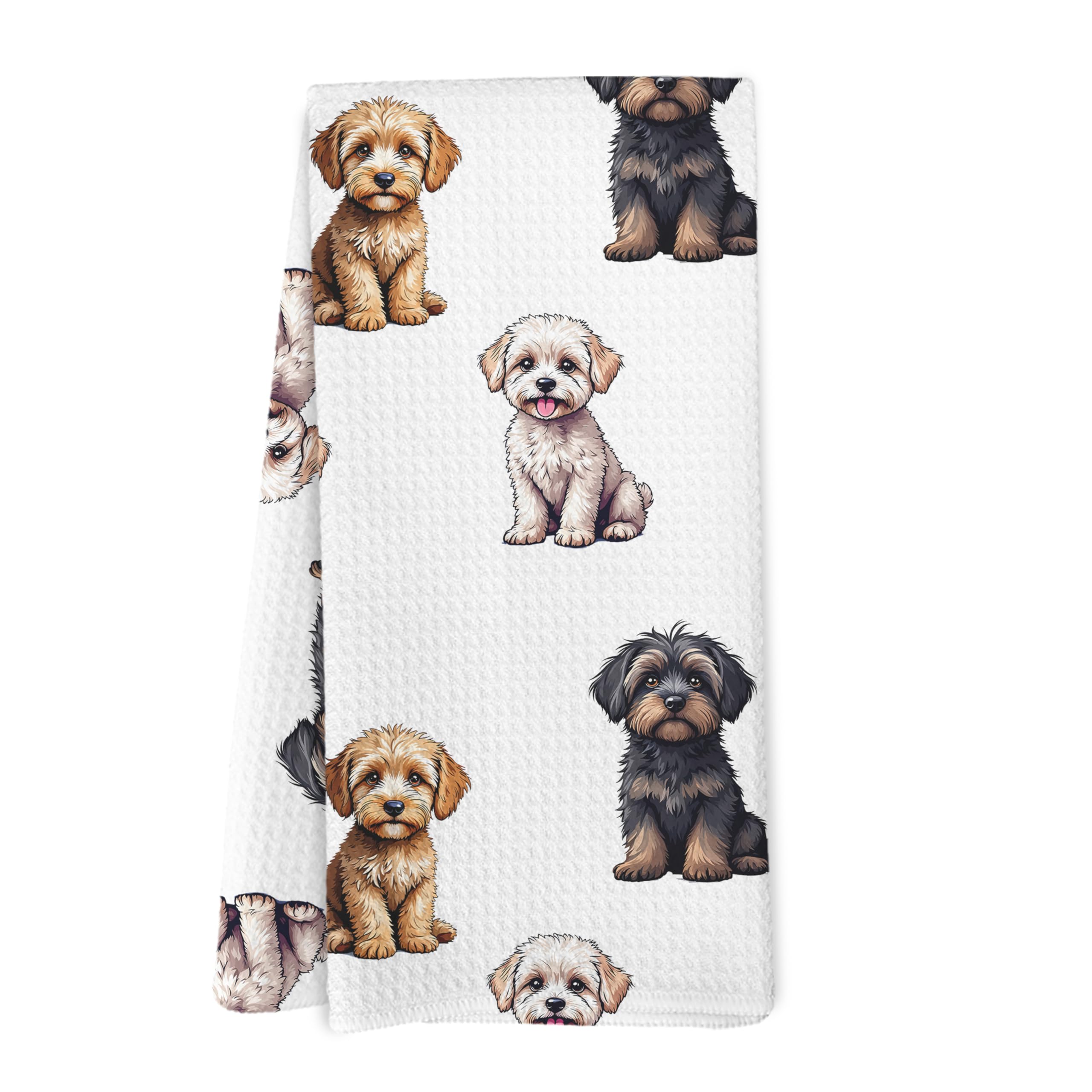 Yorhifa Cavapoo Gifts Kitchen Towels, Cavapoo Gifts for Women Dish Tea Towels for Kitchen Decor, Dog Hand Towels for Bathroom, D