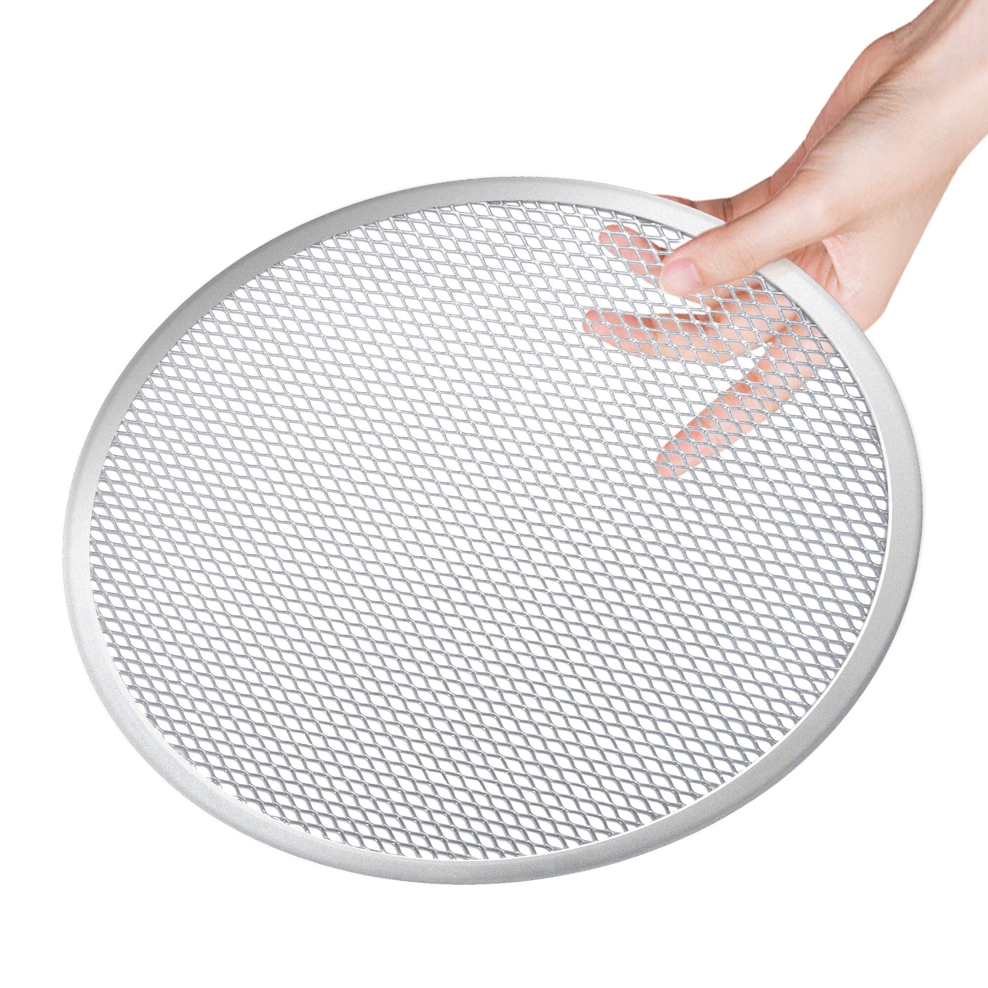 Milkary 4 Pieces Seamless Round Pizza Screen, 2 Pieces 12 Inch Aluminum Mesh Pizza Screen And 2 Pieces 10 Inch Pizza Mesh Baking