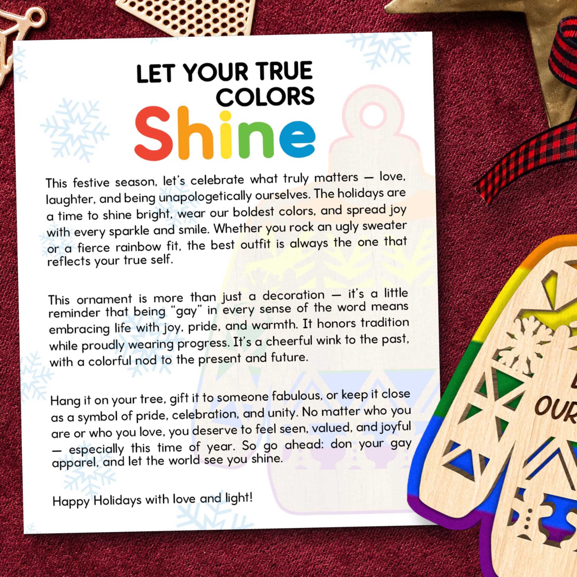HUNIGIFT Gay Gifts - Gay Christmas Ornaments, Pride Christmas Ornaments - LGBTQ LGBT Pride Gifts for Guys, Men - His and His Cou