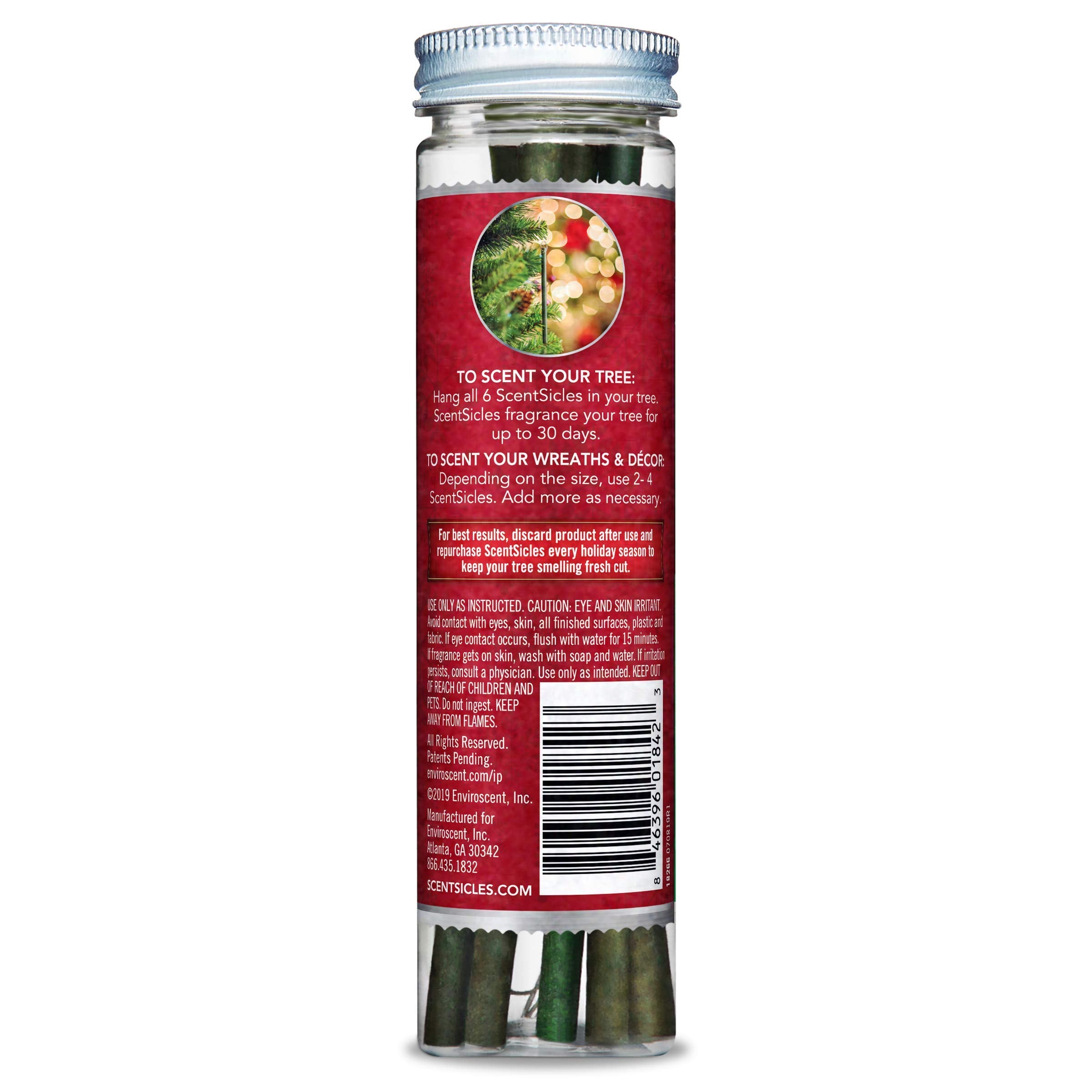Scentsicles Christmas Berry Scented Christmas Ornaments with Hooks - 1 Bottle (6 Sticks Total)