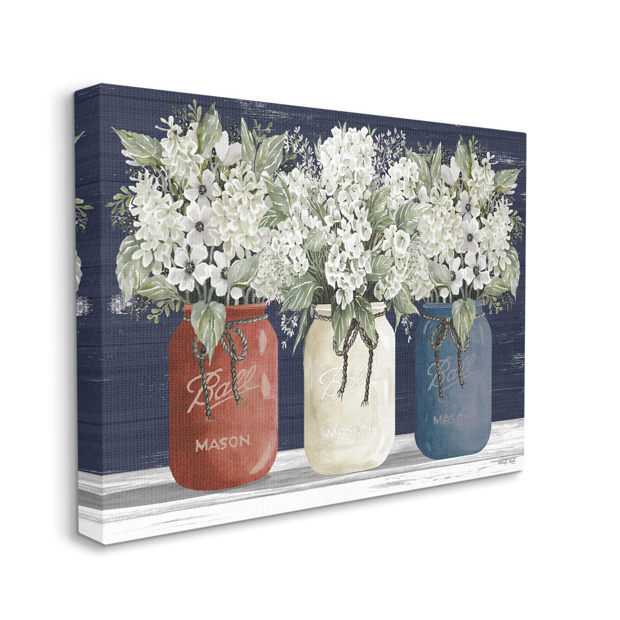 Stupell Industries Americana Floral Bouquets Rustic Flowers Country Pride, Designed By Cindy Jacobs Wall Art, 24 X 30, Canvas Fo