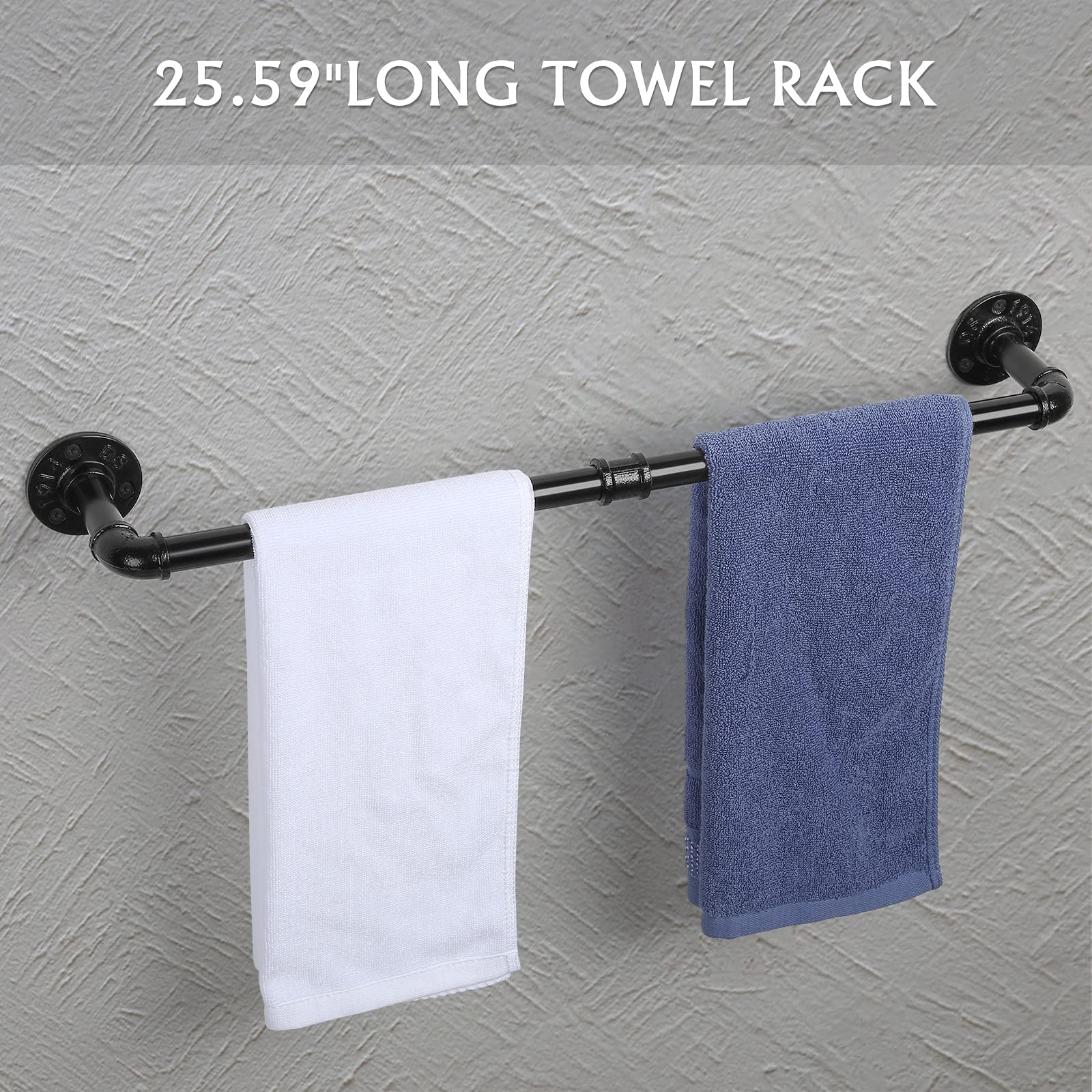 Bathroom Hardware Fixture Set Industrial Towel Bar Sets With Paper Towel Rack Wall Mount Hand Towel Holder Roll Ring Toilet Pape