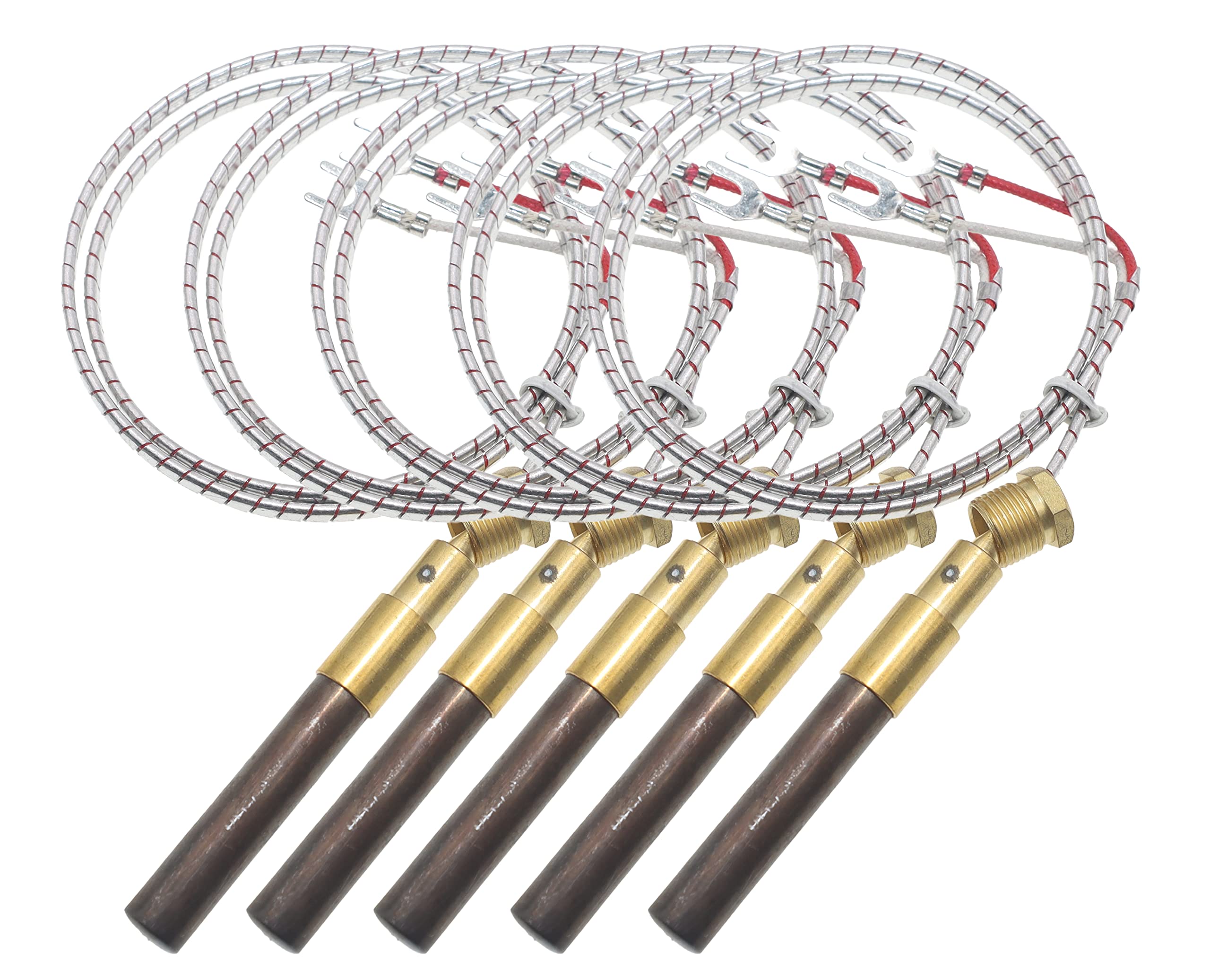 5 Pcs 24'' Aluminum 750Mv Thermopile Generator Replacement For Fireplace Thermopile Replacement Fireplace&Stove Accessories,Fire