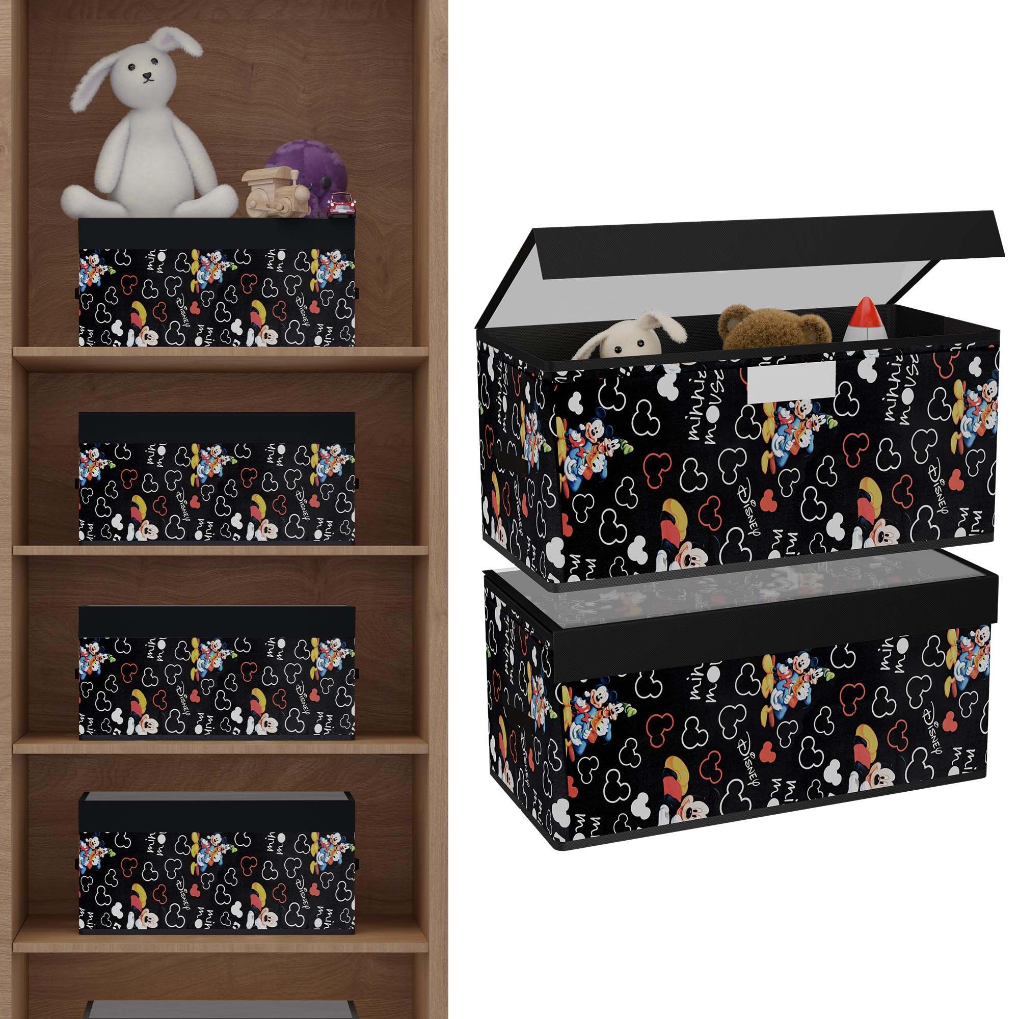 Kuber Industries 2 Pcs Storage Box For Wardrobe With Transparent Lid | Closet Organizers/Baby Clothes Organizer | Foldable Dress