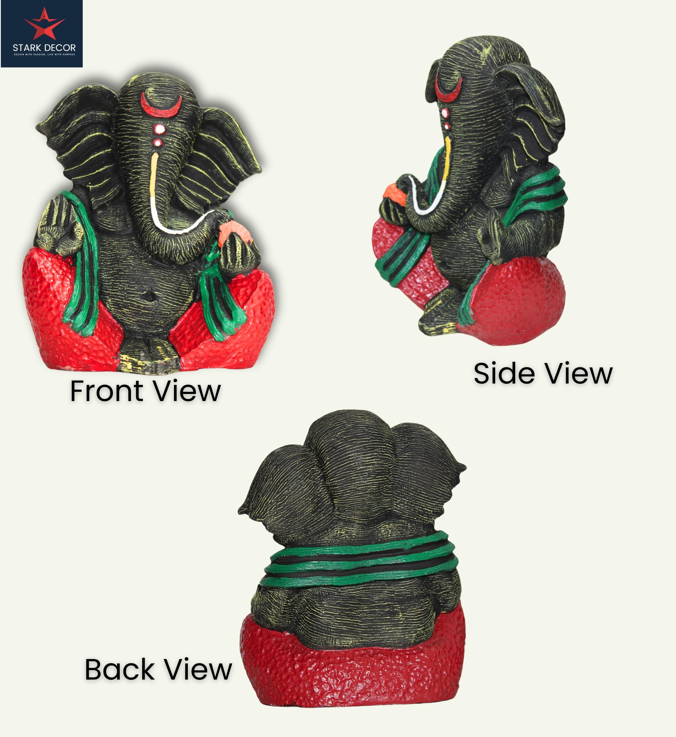 Stark Dcor Celestial Ganesh Exhibit Baseganpati Idol For Home Decor Puja Lord Ganesh Statue Gift For Office Desk Puja Room Figur