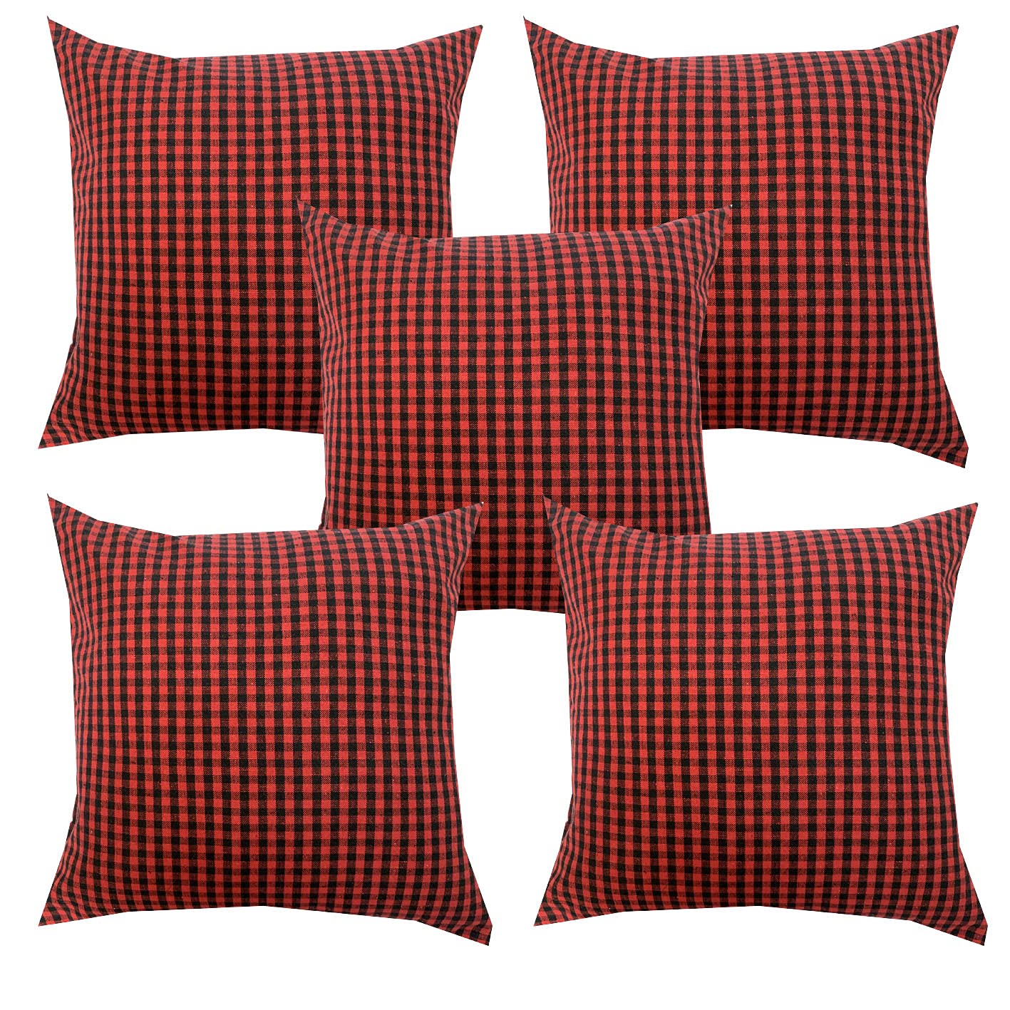 Pinkparrot Cotton Designer Decorative Throw Pillow Covers/Cushion Covers (16X16 Inches)  Set Of 5026