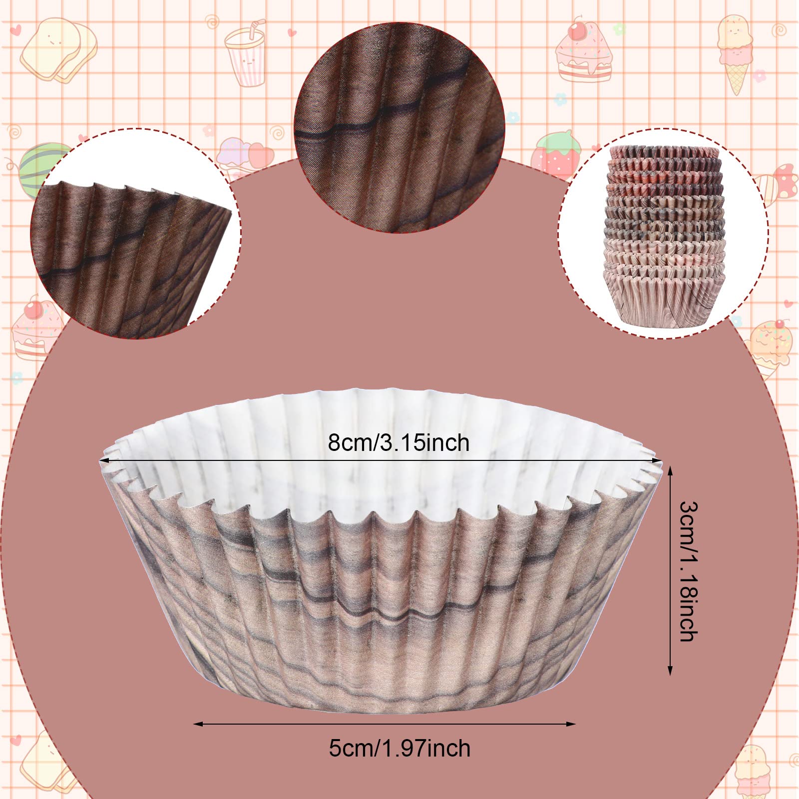 Chengu 300 Pcs Cupcake Liners Cupcake Wrappers Woodland Animal Baby Shower Cupcake Cups Paper Muffin Baking Liners Holders For B