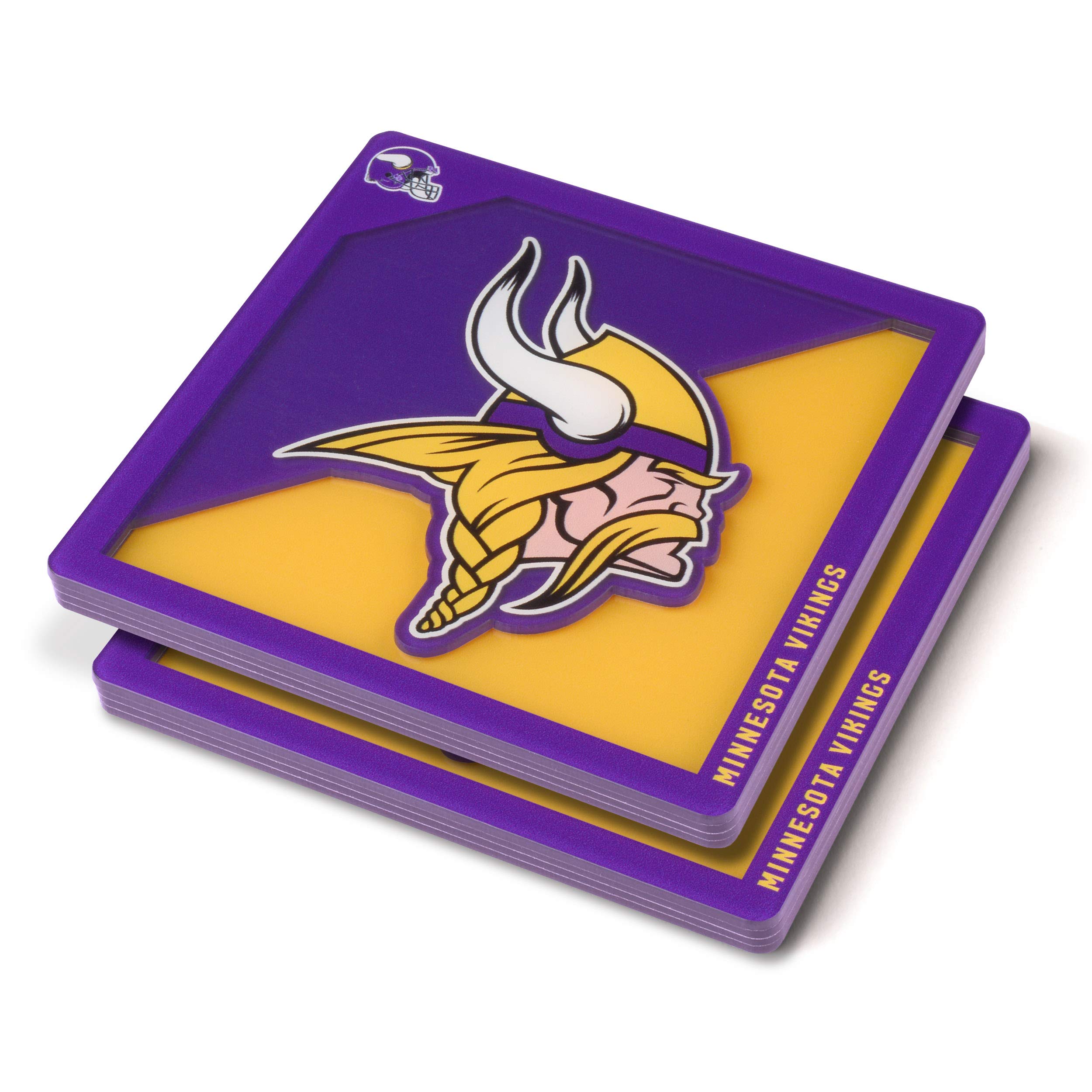 Youthefan Nfl Minnesota Vikings 3D Logo Series Coasters 4'' X 4''