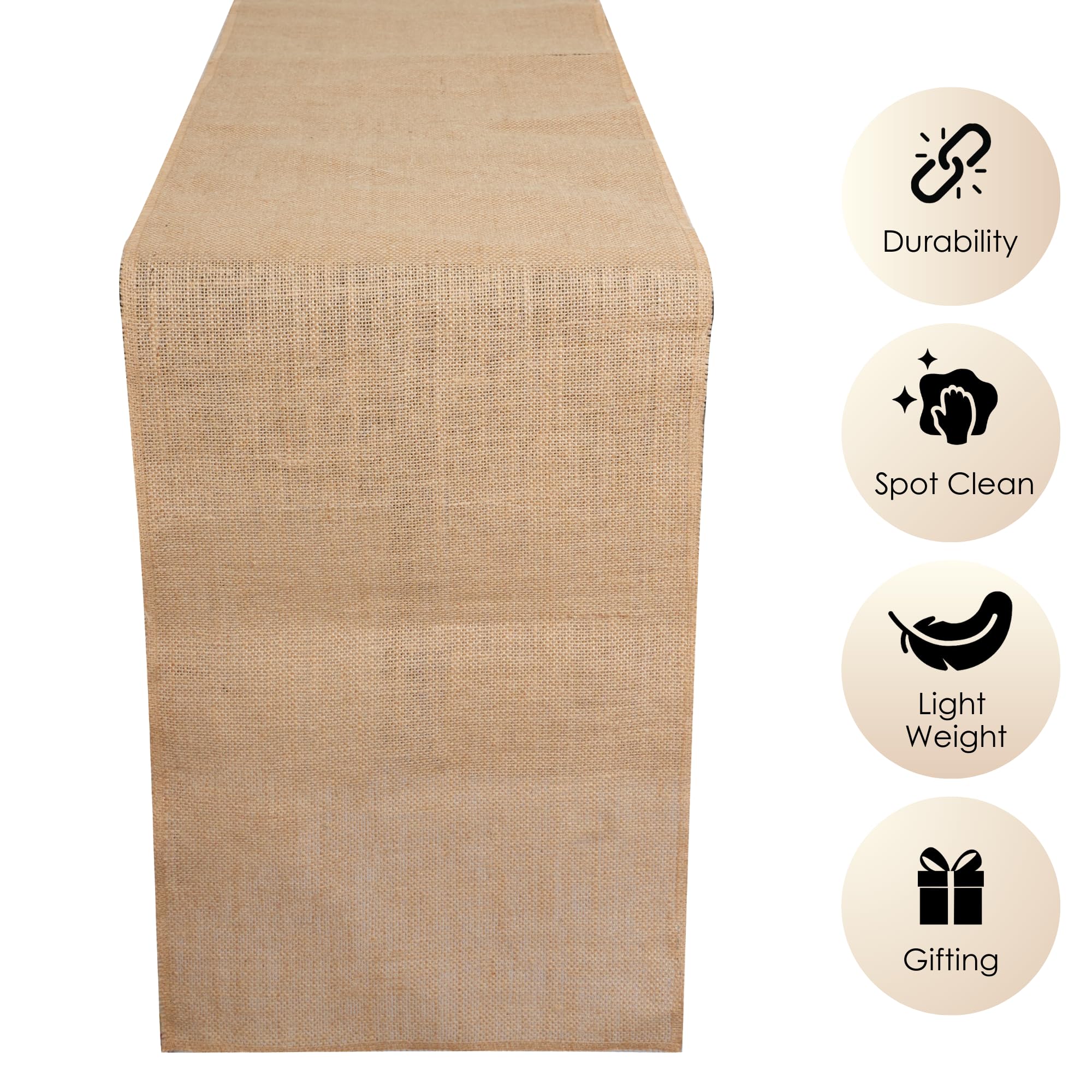 Rajrang Burlap Table Runner 12 Inch X 10 Yard Natural Rustic Farmhouse Jute Roll D  Cor For Parties, Weddings And Outdoor