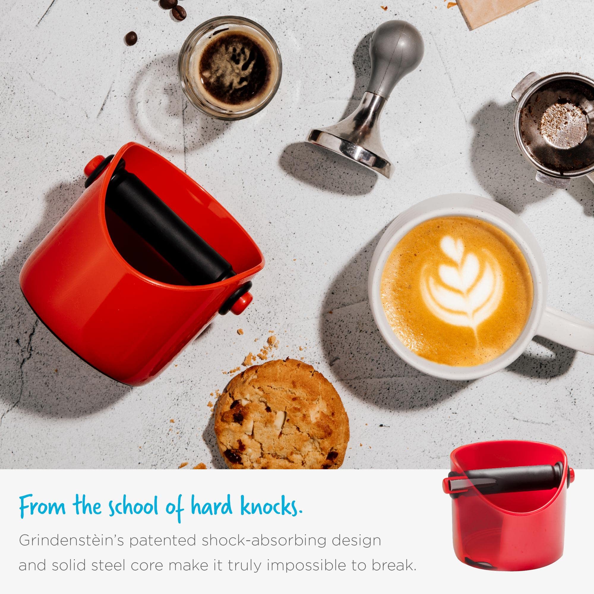 Dreamfarm Big Grindenstin Sturdy, Compact, Modern Space-Saving Espresso Coffee Grind Knock Box -Black