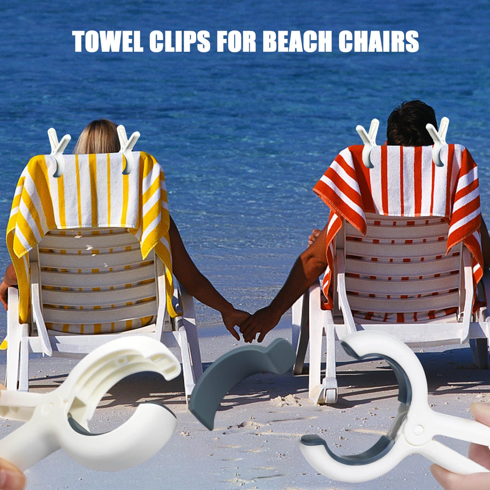 Beach Towel Clips For Beach Chairs Cruise 8 Pack, Heavy Duty Large Sun Lounger Towel Holder Clip Clothes Pegs Pin Quilt Drying W