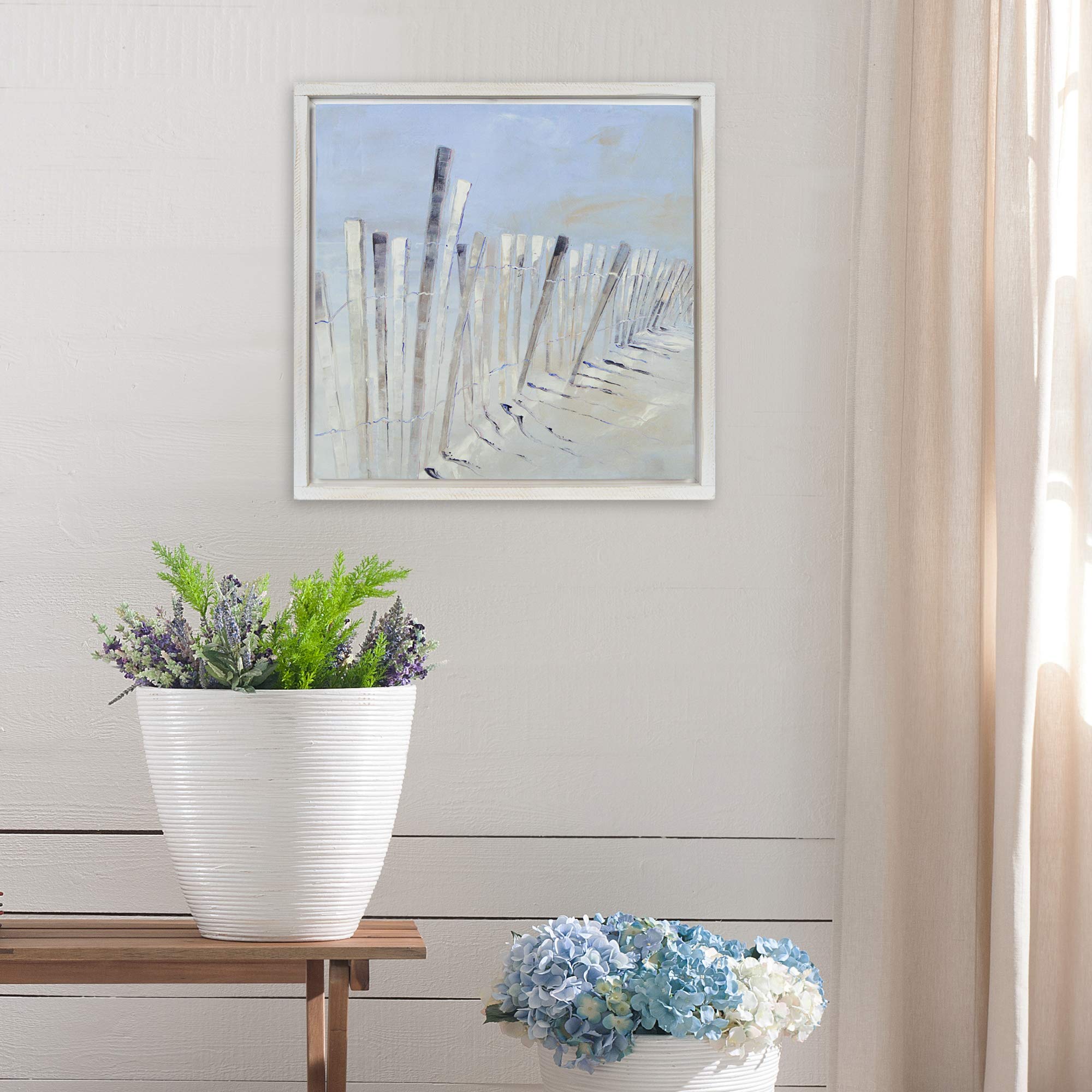 Prinz Blue Dune Coastal Decoupaged Wall Art,Blue Wash
