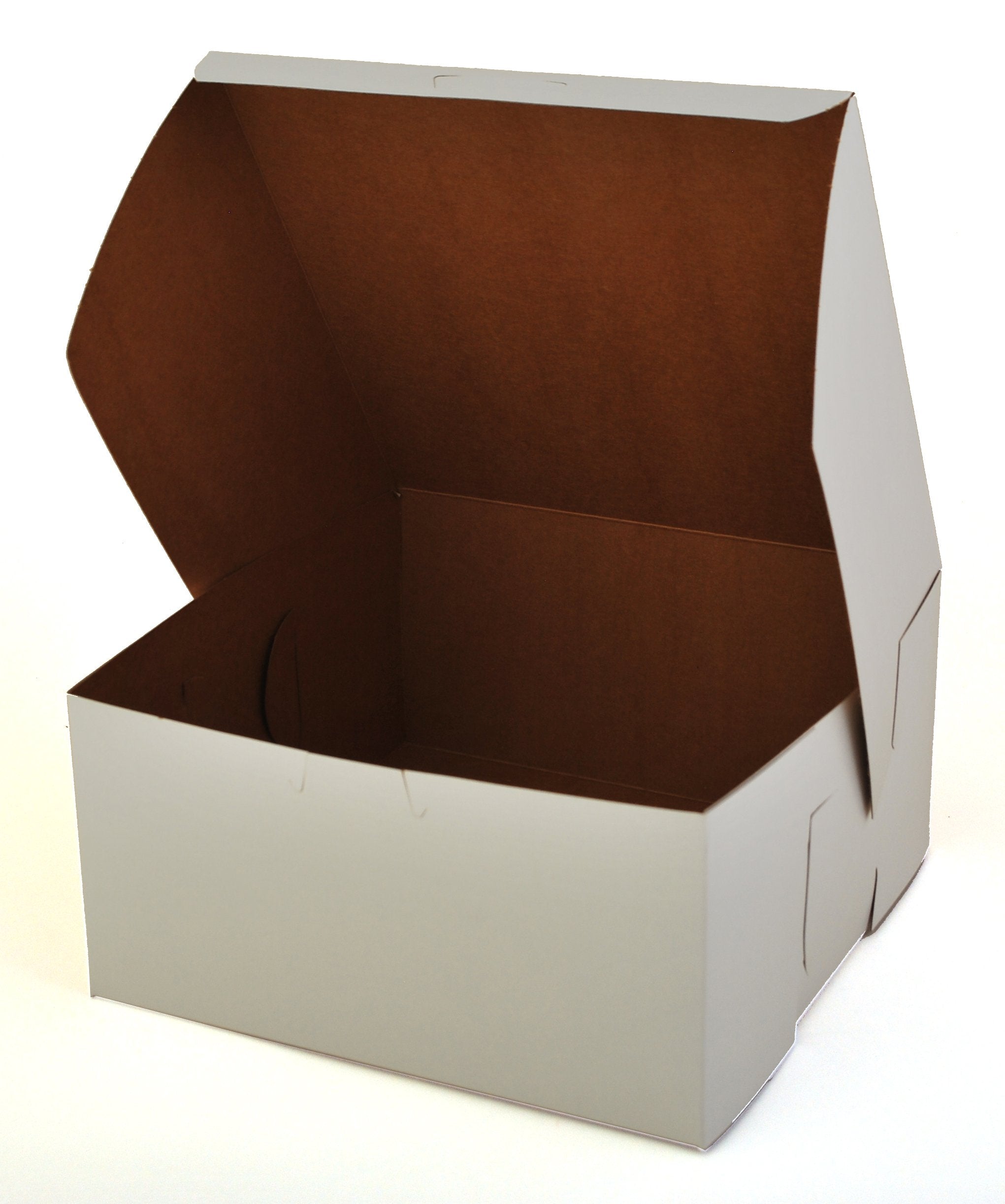 Southern Champion Tray 0941 Premium Clay-Coated Kraft Paperboard White Non-Window Lock Corner Bakery Box, 8 Length X 8 Width