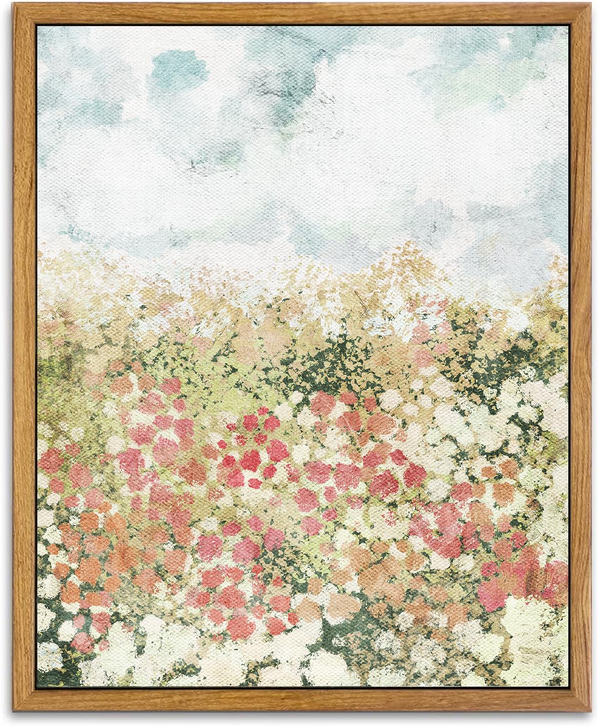 Kbkbart Framed Wall Art For Bedroom Decor, Vintage Spring Flower Pictures Decor Aesthetic, Farmhouse Wall Decor Meadow Floral Ba